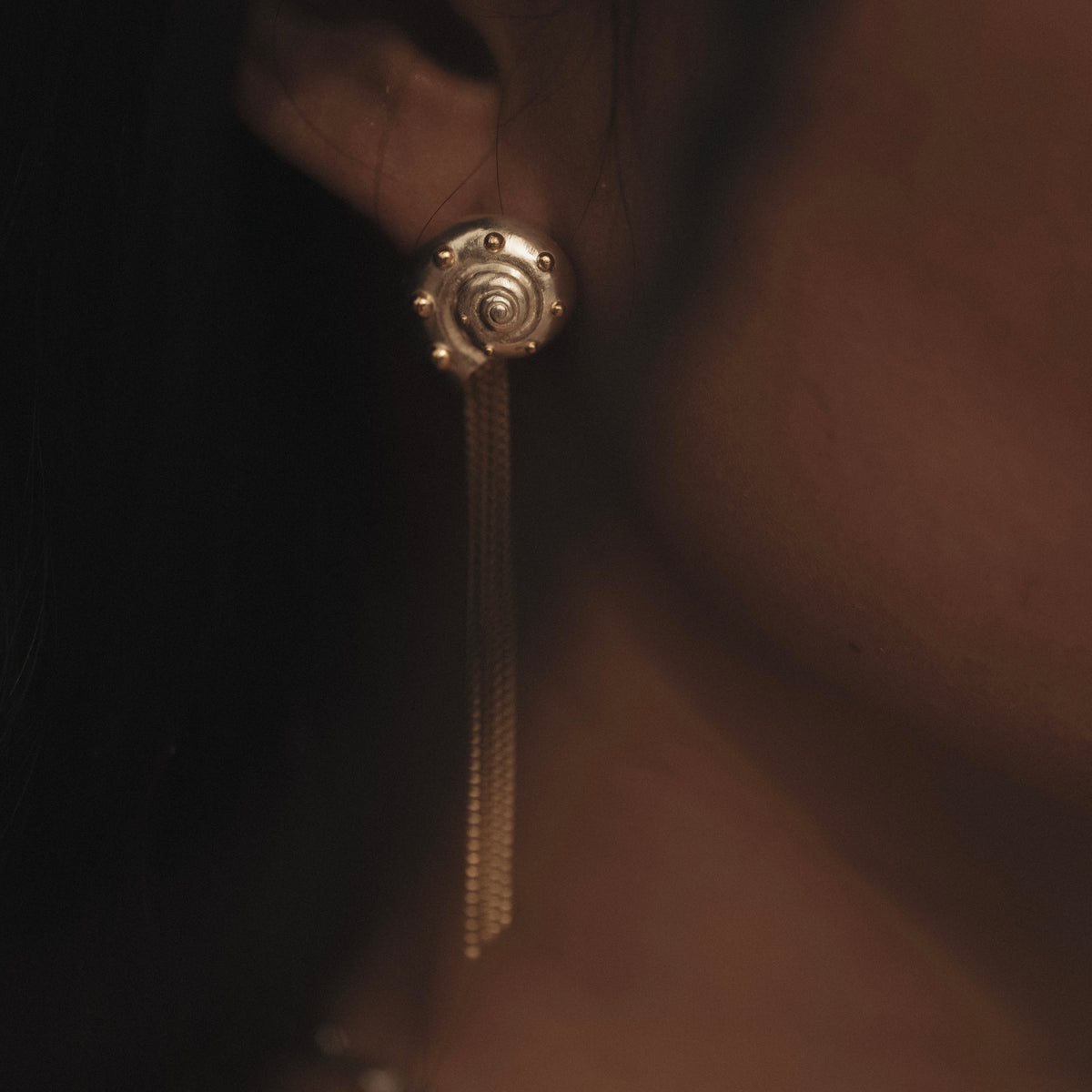 Inanna Spiral Mixed Metal Chain Earrings