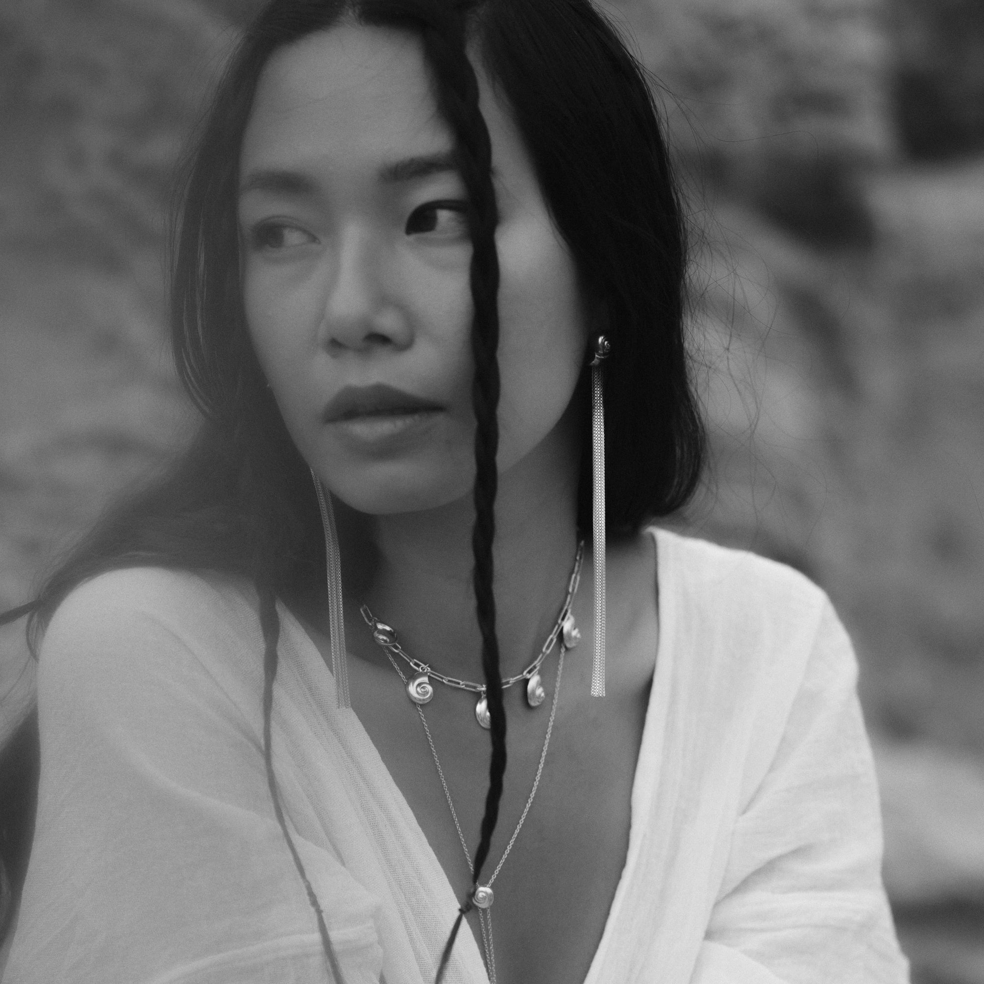 Inanna Spiral Charm Necklace Silver