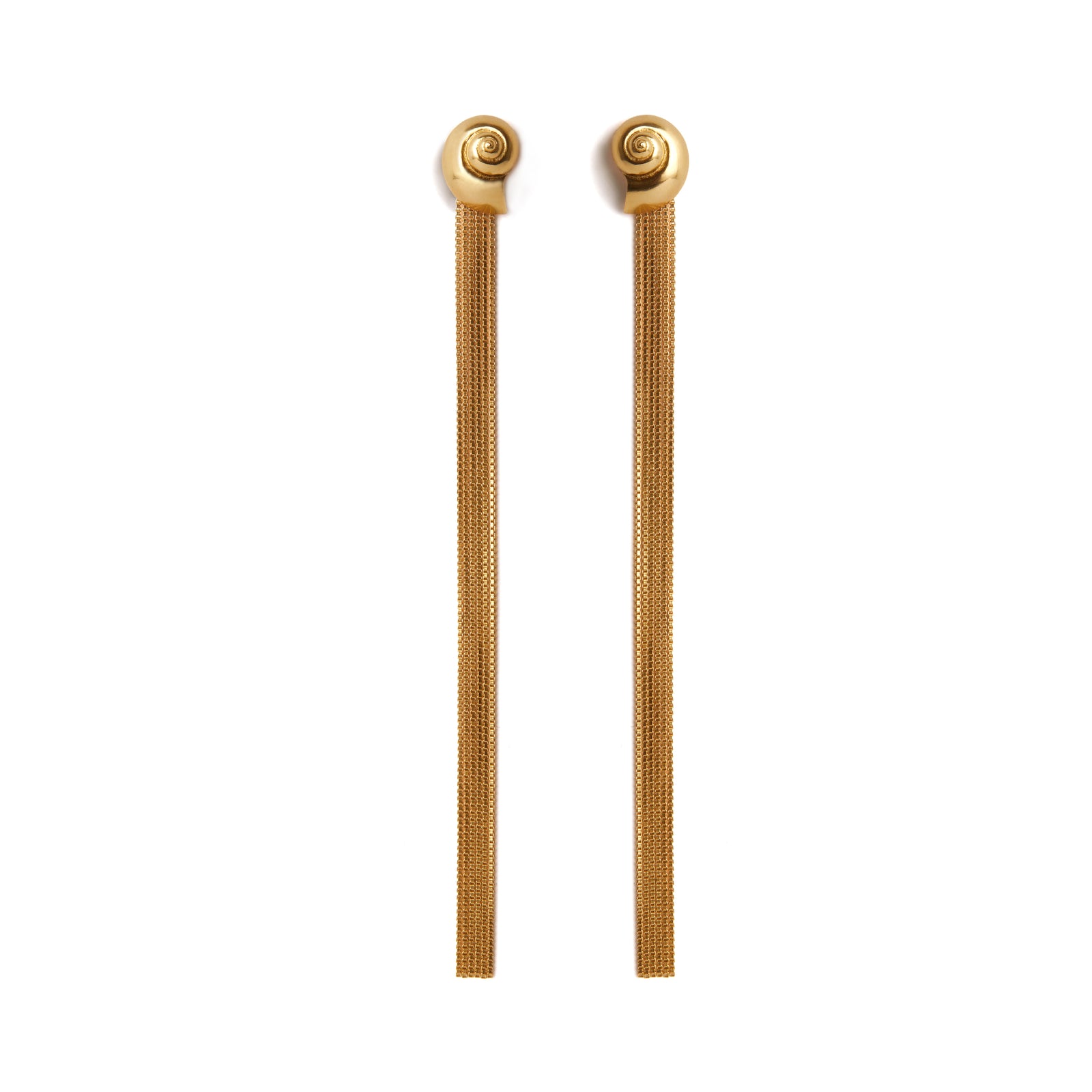 Inanna Spiral Drape Earrings Gold