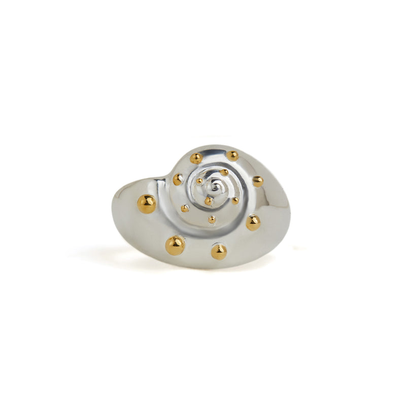 Inanna Spiral Mixed Metal Ring