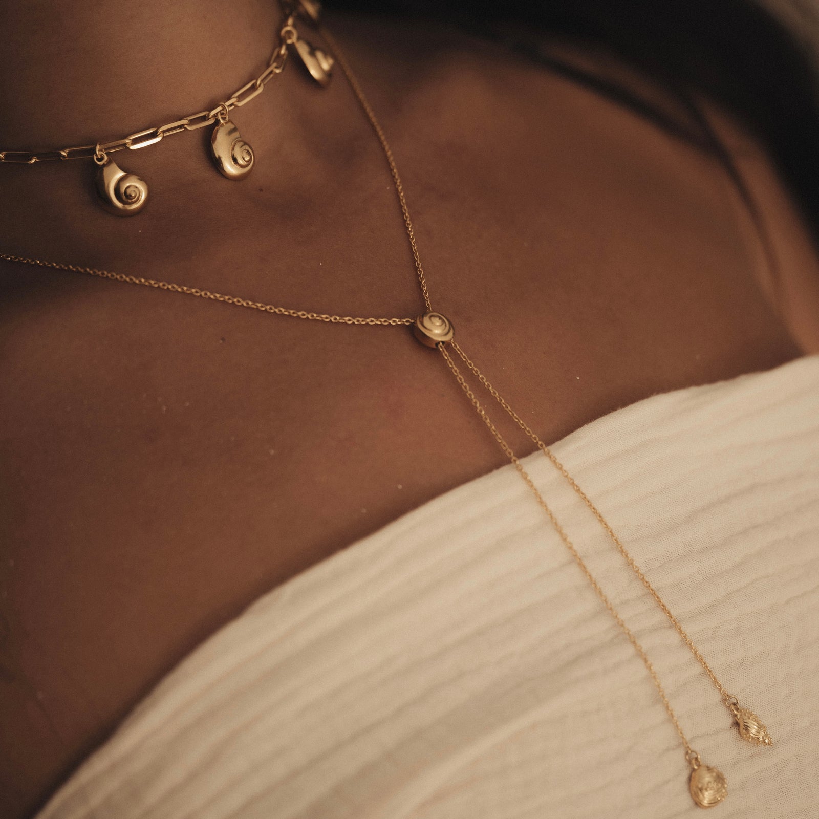 Inanna Spiral Charm Necklace Gold