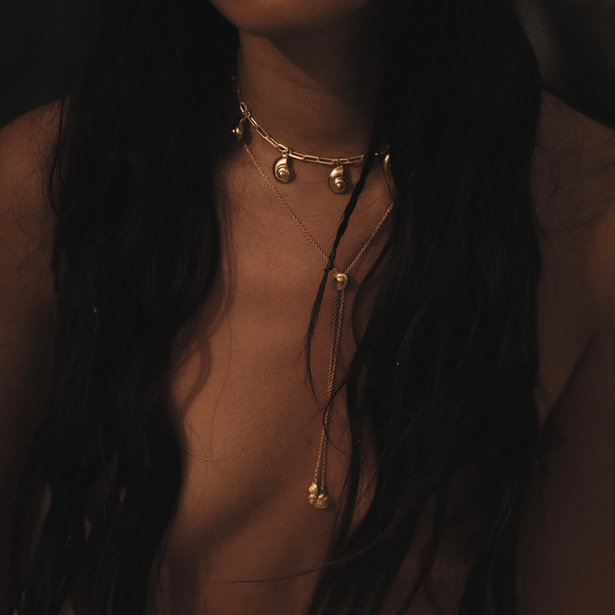 Inanna Spiral Charm Necklace Gold