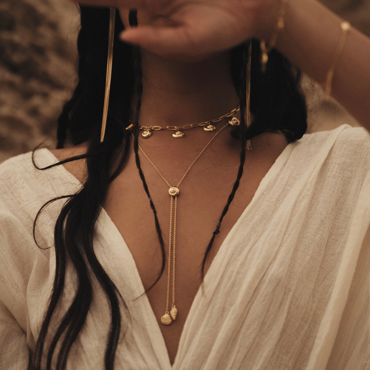 Inanna Spiral Bolero Necklace Gold