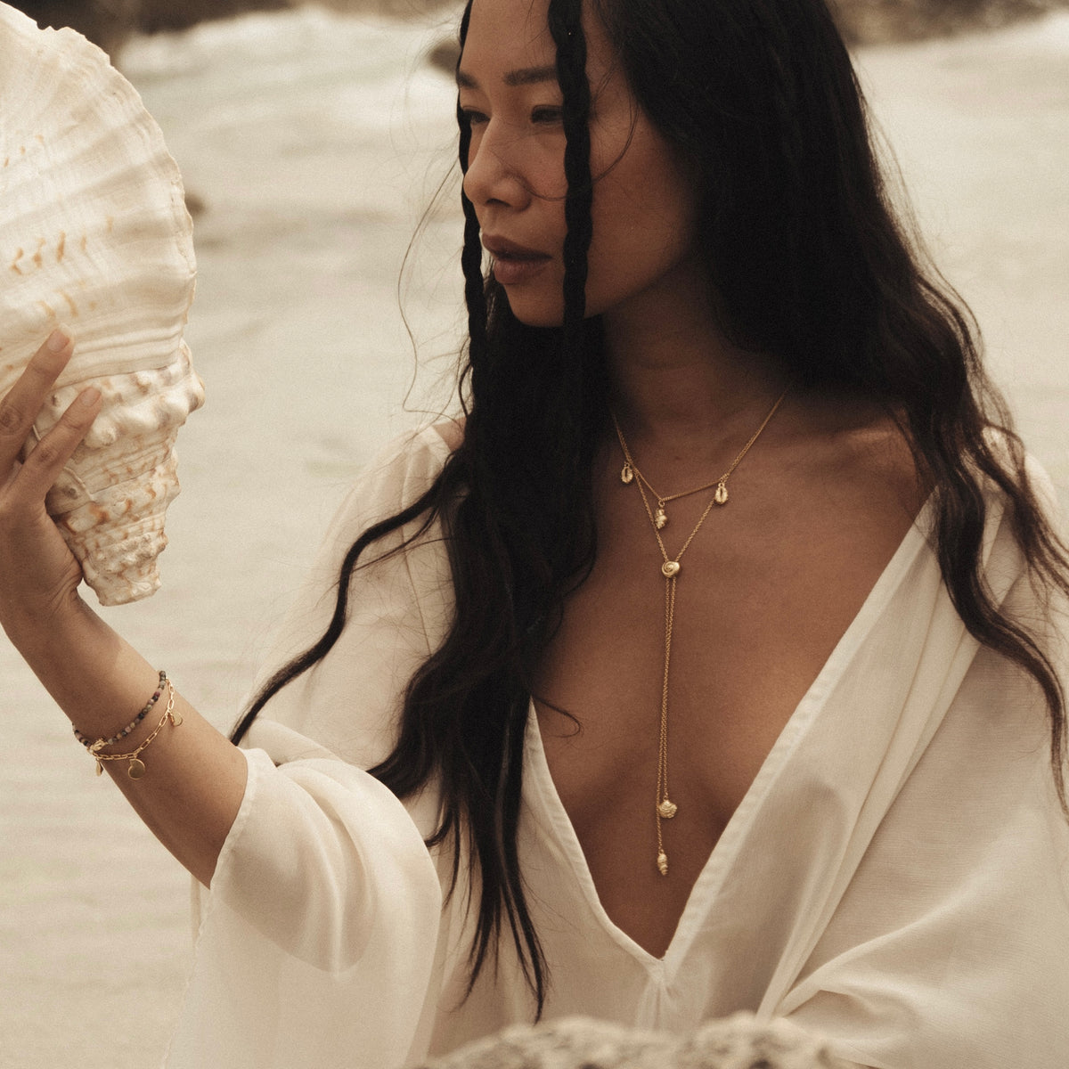 Inanna Spiral Bolero Necklace Gold