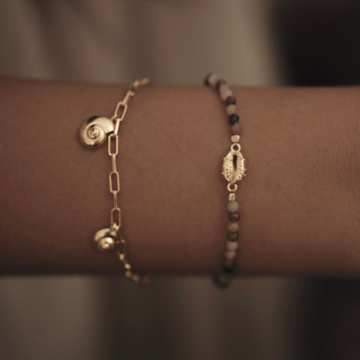 Inanna Spiral Charm Bracelet Gold