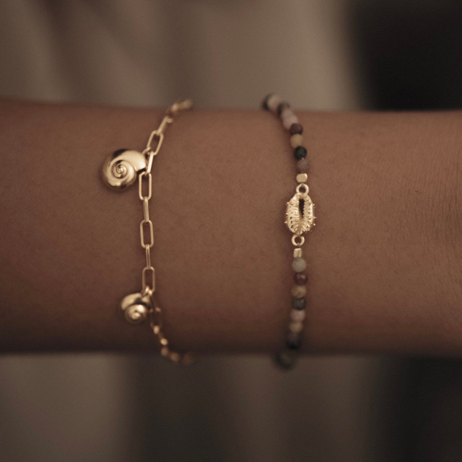 Inanna Spiral Charm Bracelet Gold