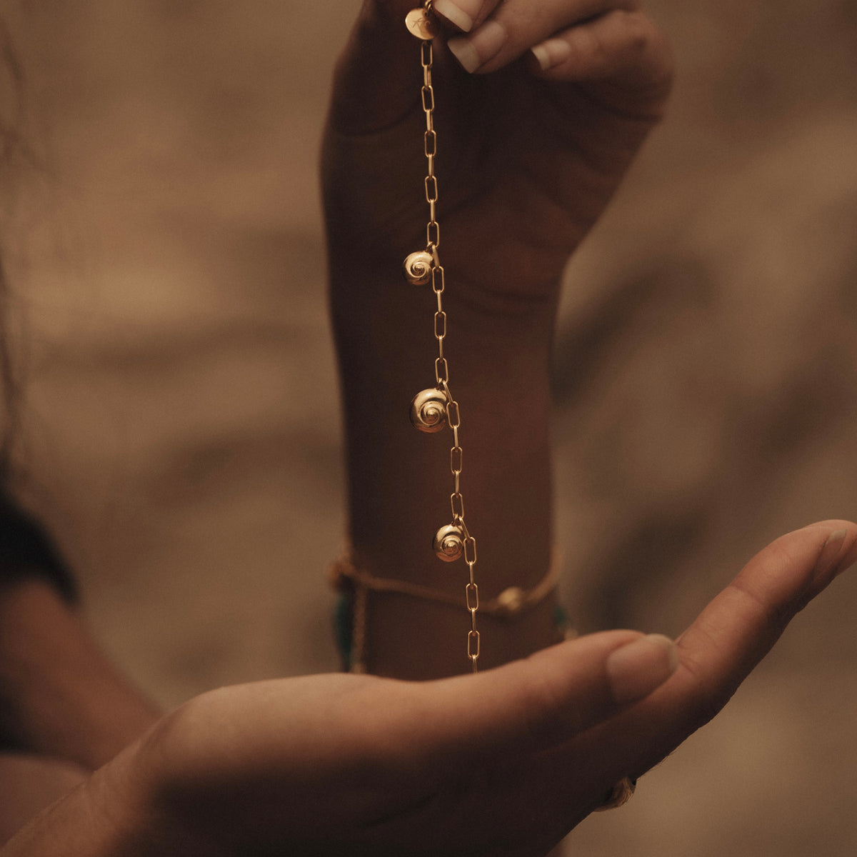 Inanna Spiral Charm Bracelet Gold