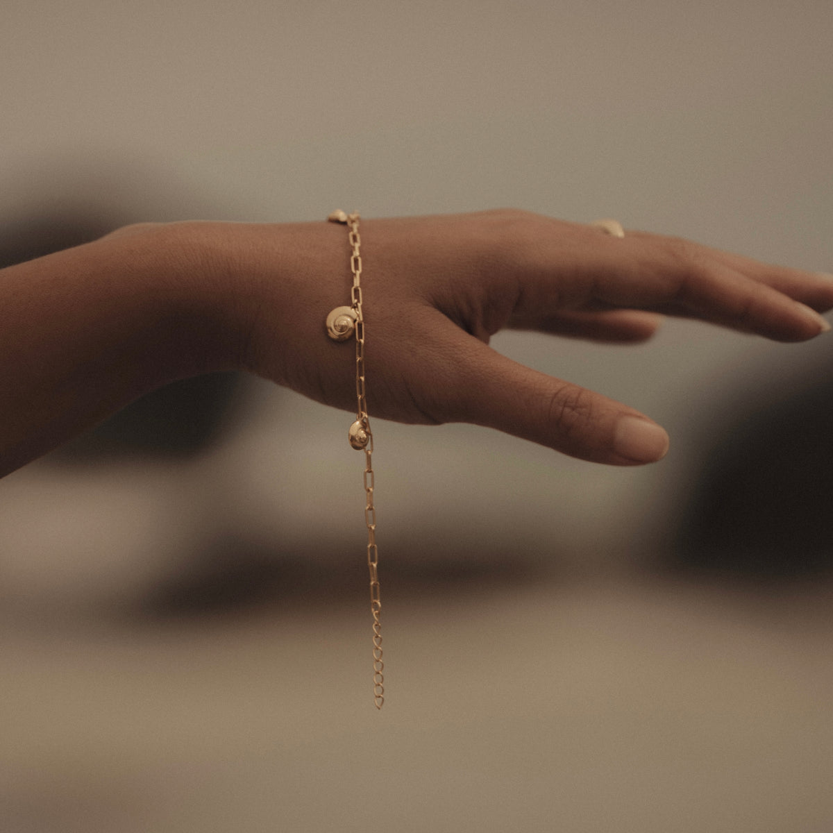 Inanna Spiral Charm Bracelet Gold