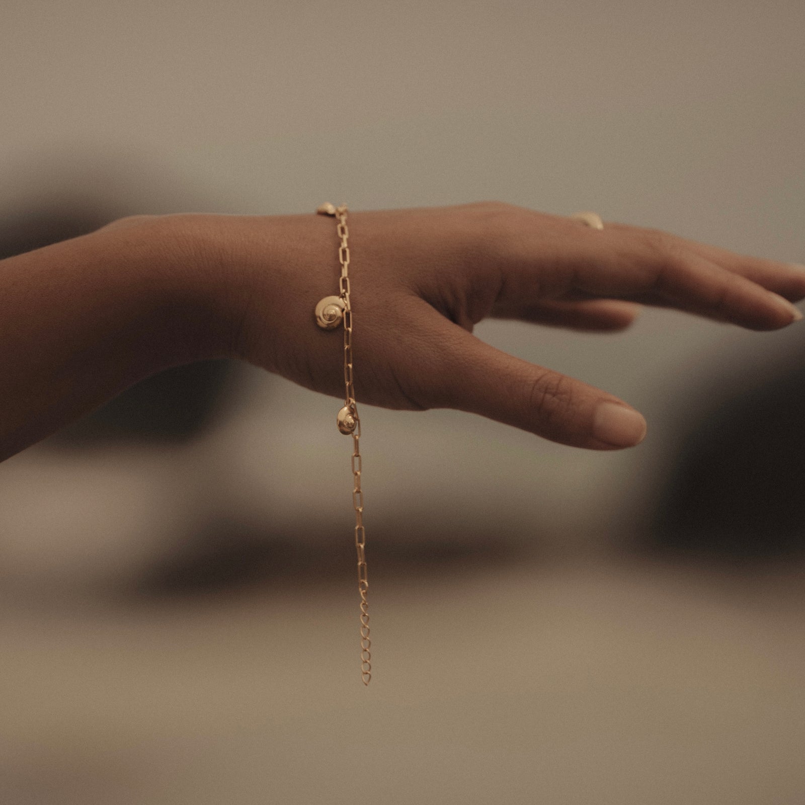 Inanna Spiral Charm Bracelet Gold