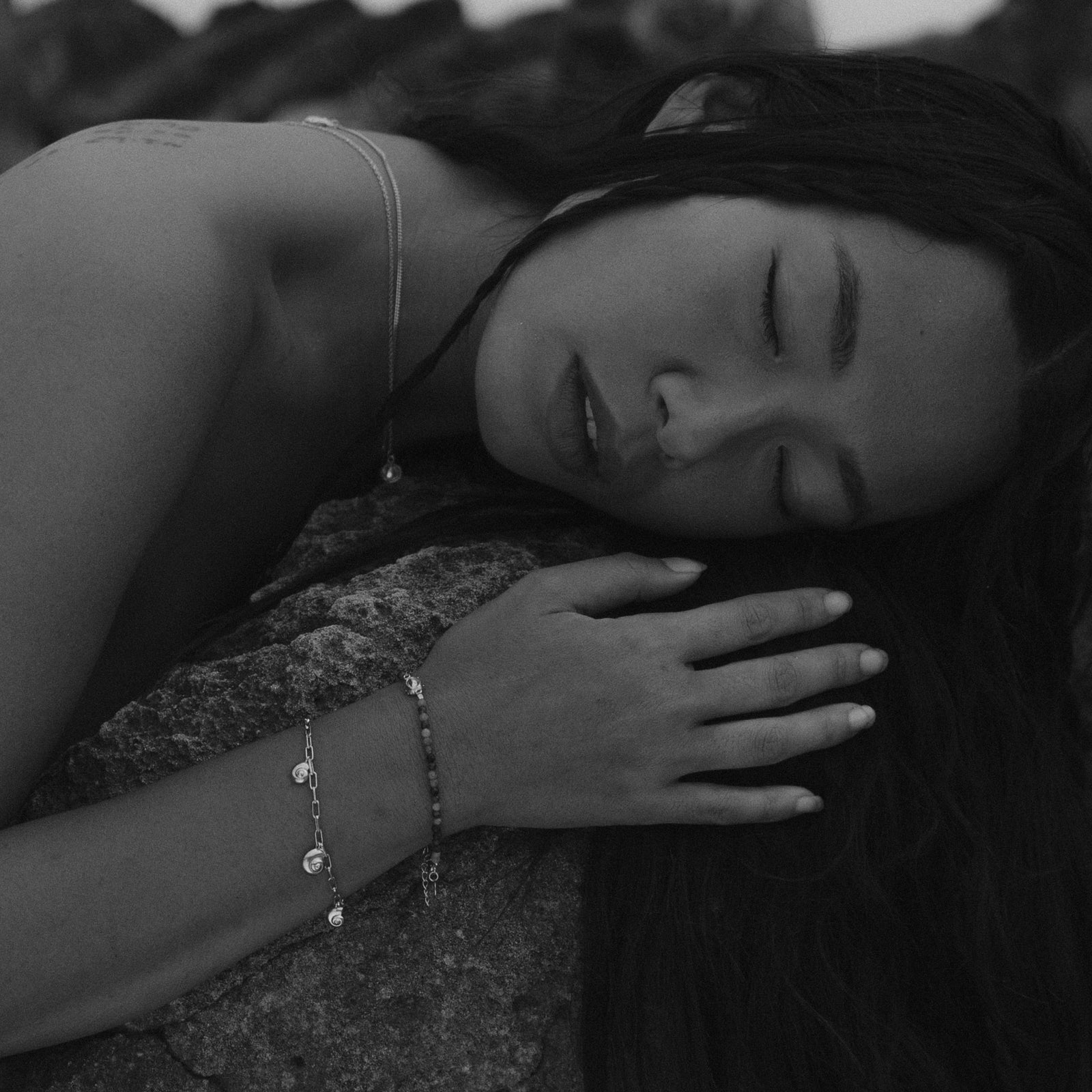 Inanna Spiral Charm Bracelet Silver