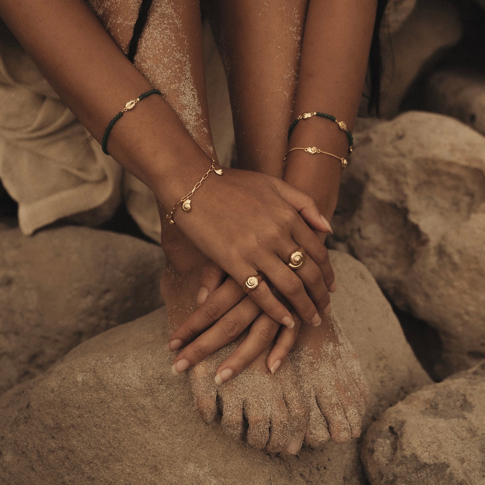 Inanna Spiral Charm Bracelet Gold