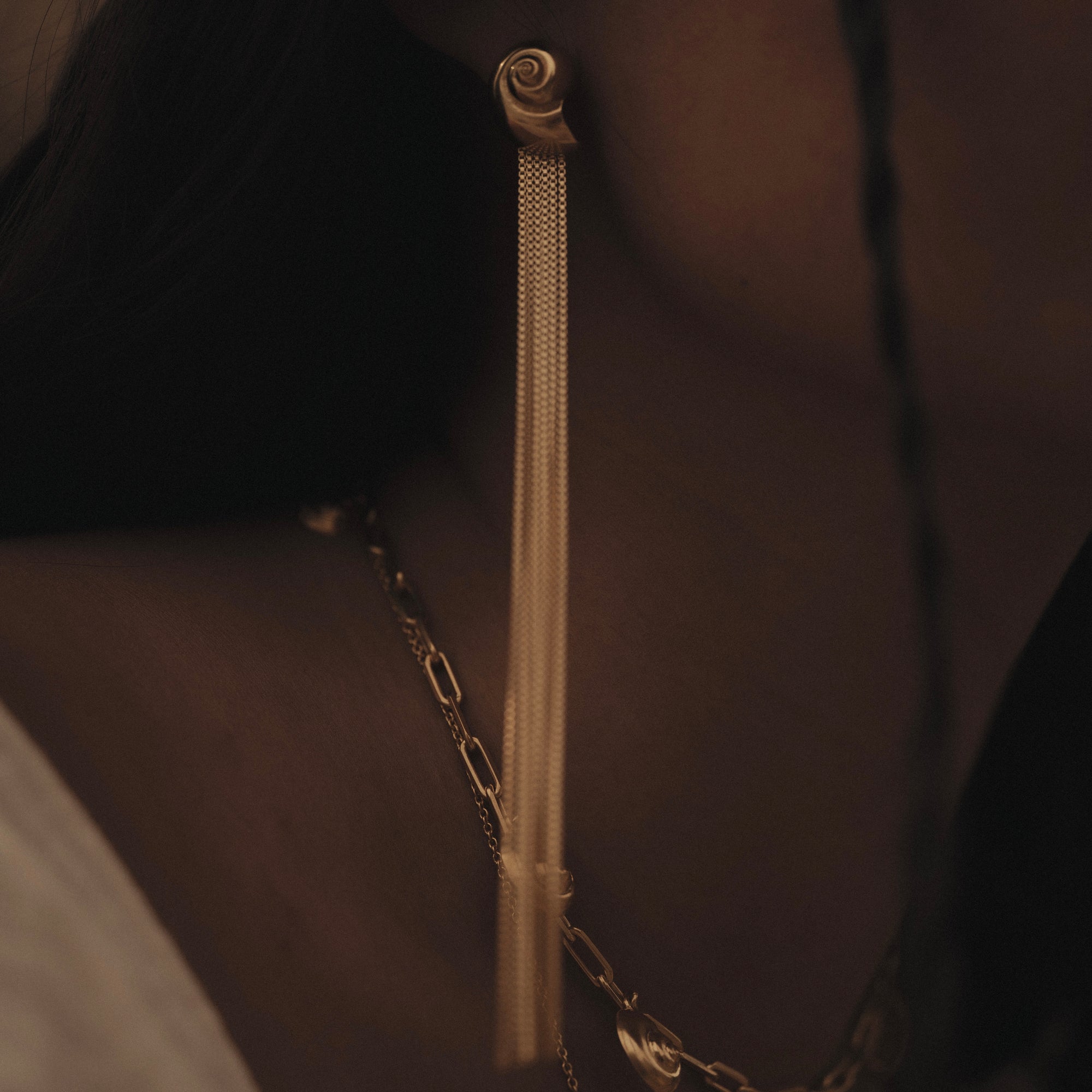 Inanna Spiral Drape Earrings Gold