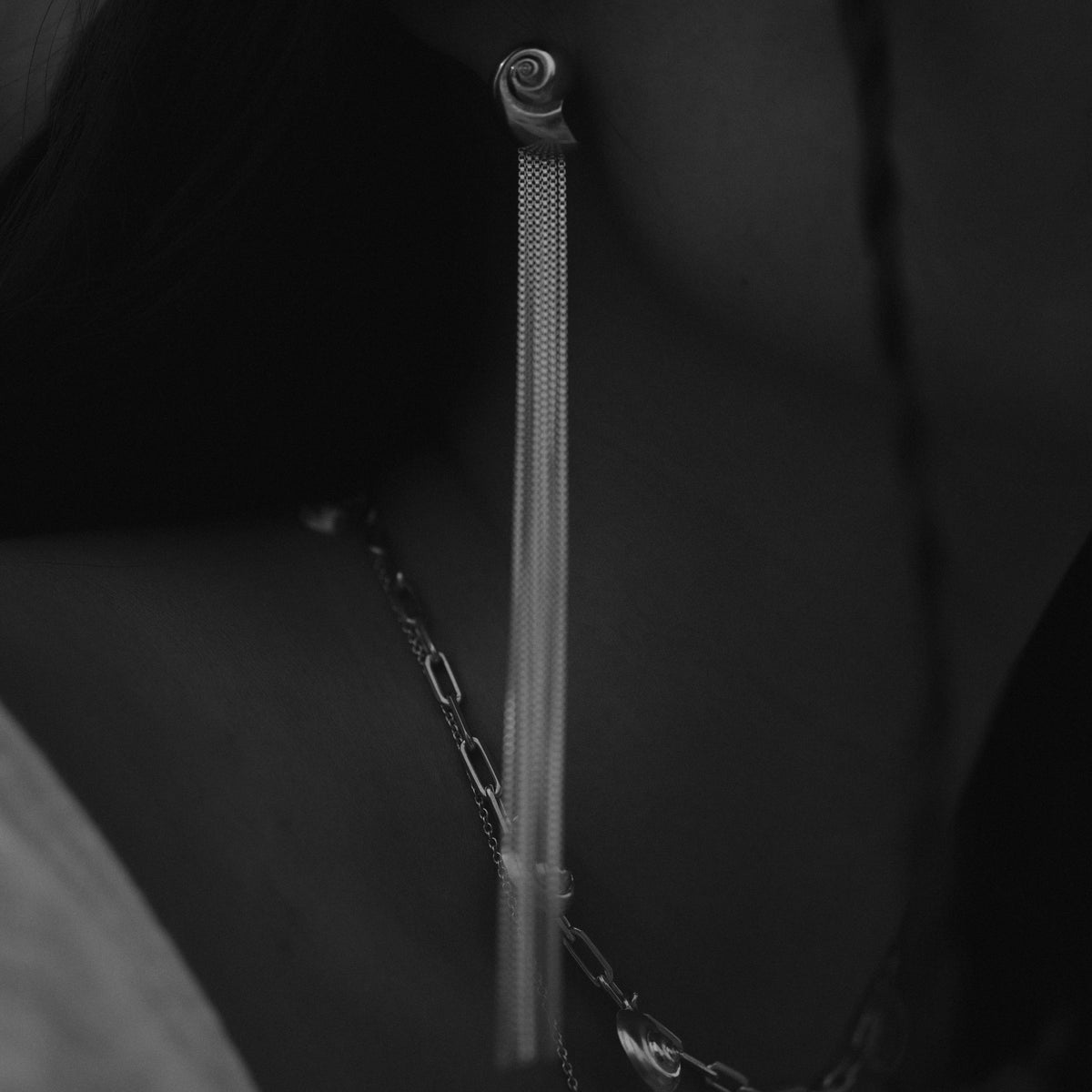 Inanna Spiral Drape Earrings Silver