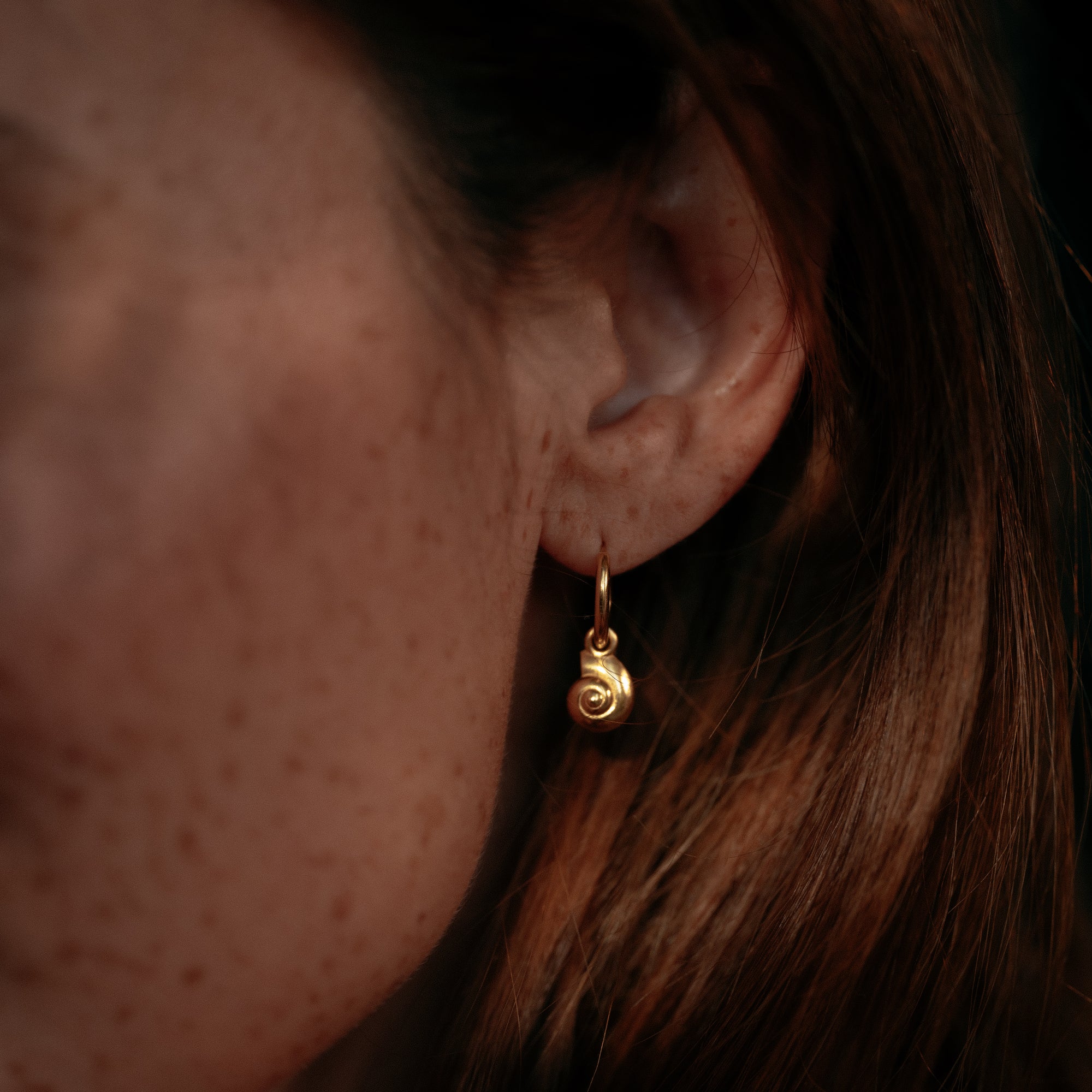 Inanna Spiral Mini Hoop Earrings Solid Gold