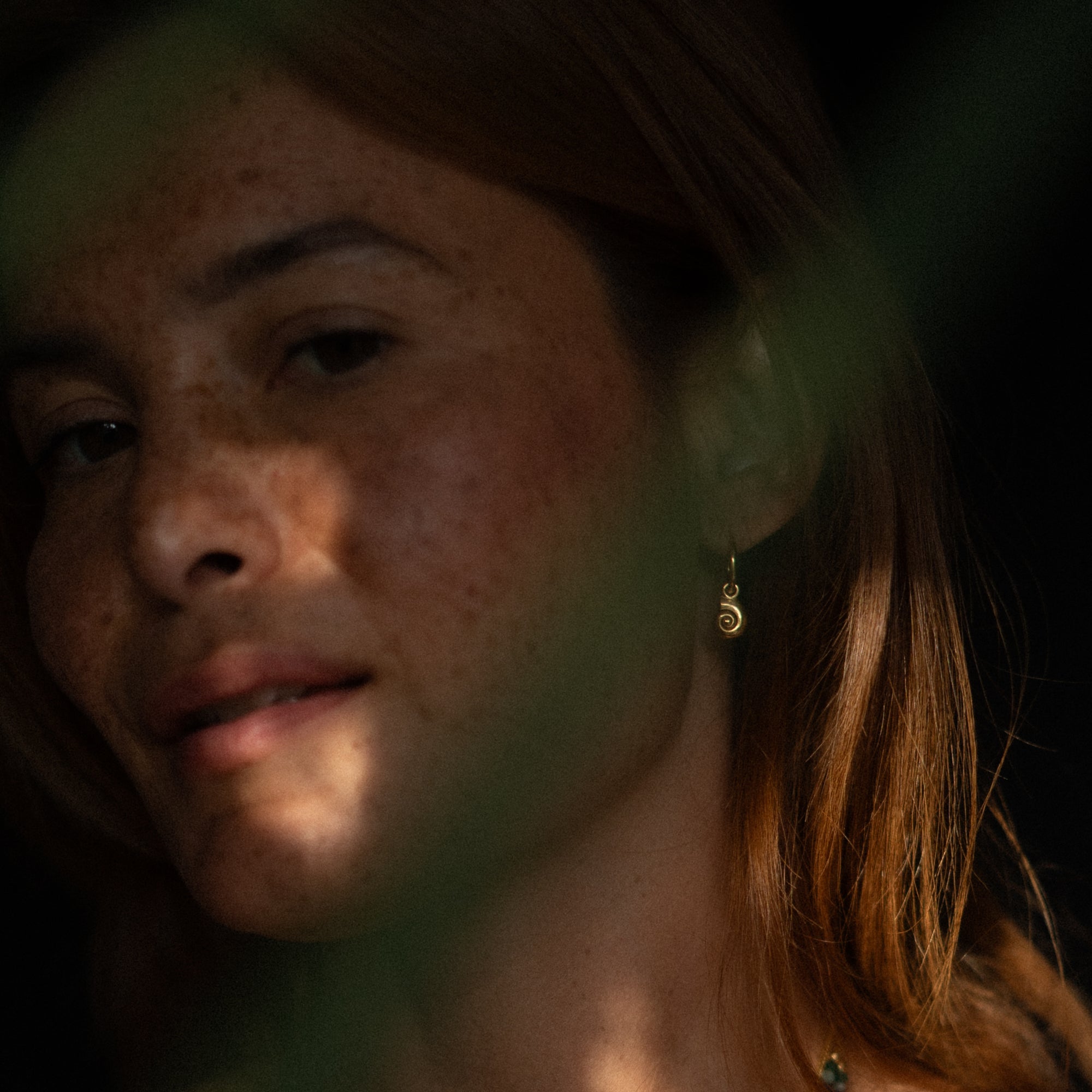 Inanna Spiral Mini Hoop Earrings Solid Gold