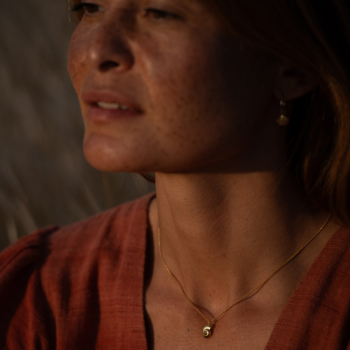 Inanna Spiral Mini Necklace Gold