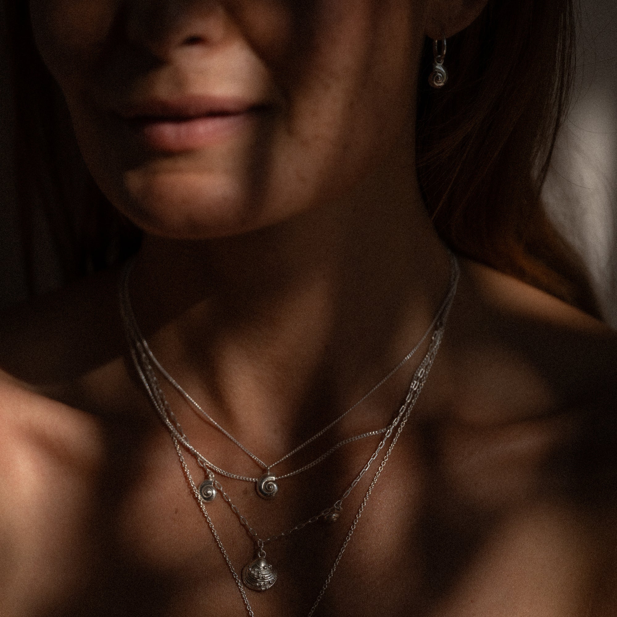 Inanna Spiral Mini Necklace Silver