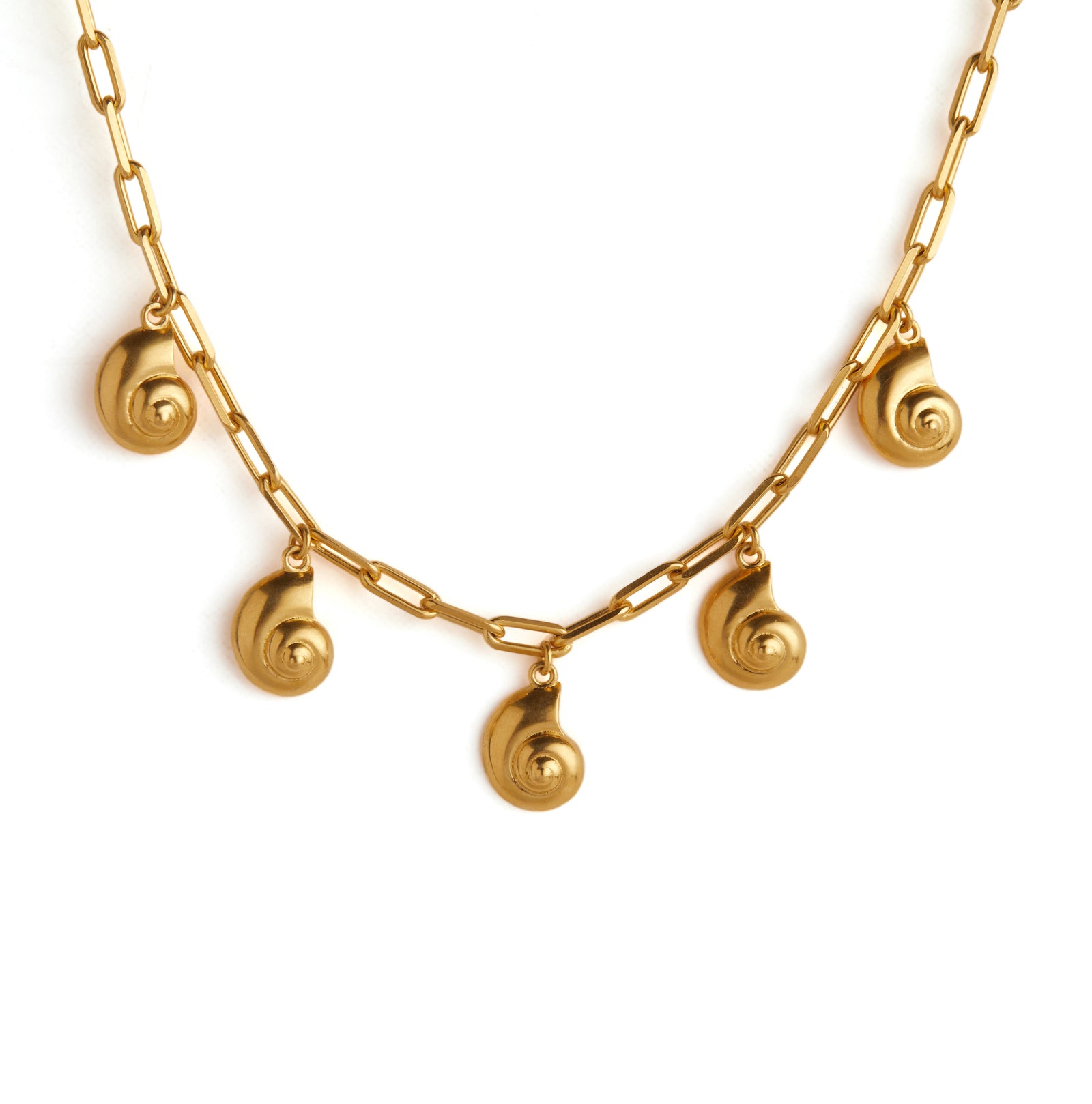 Inanna Spiral Charm Necklace Gold