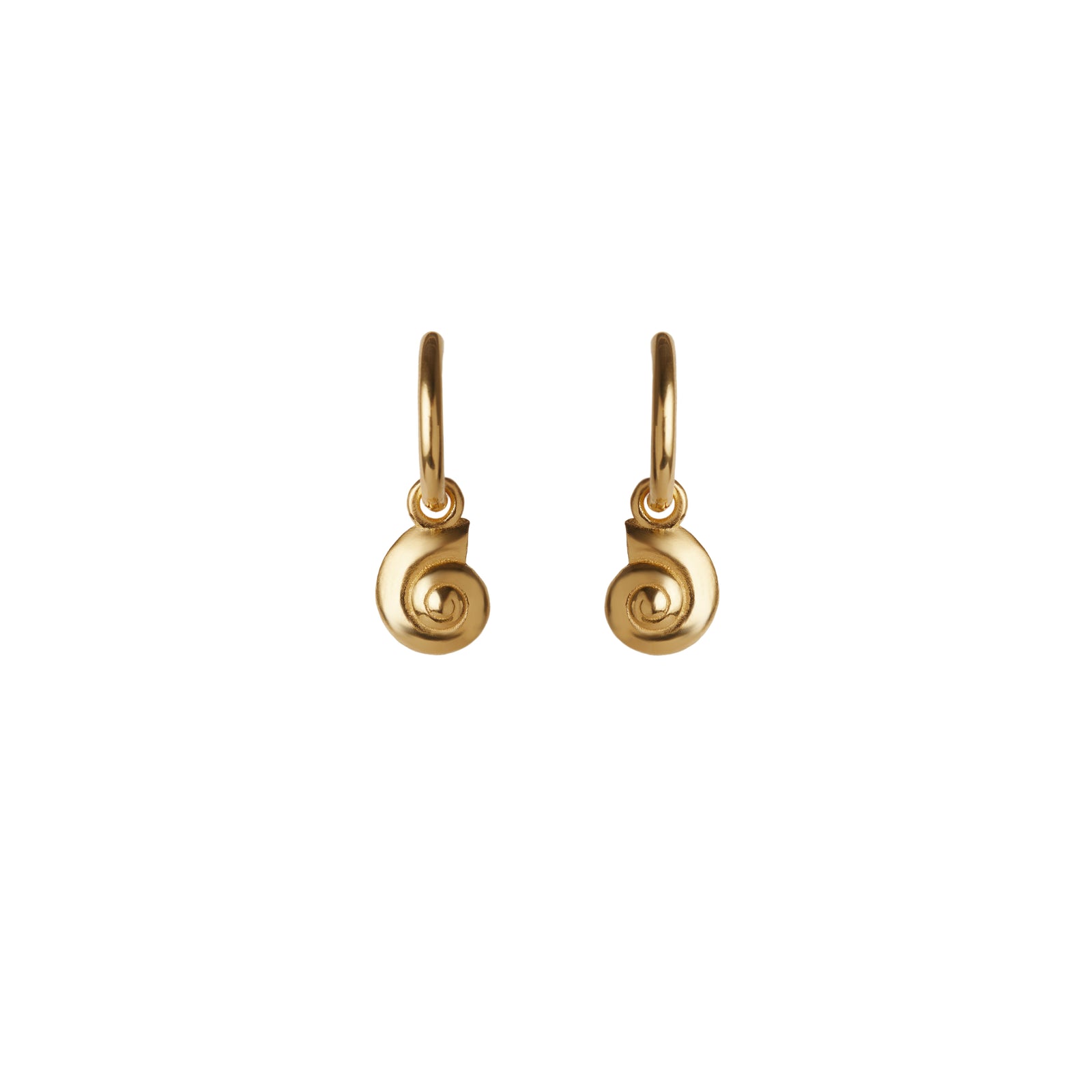 Inanna Spiral Mini Hoop Earrings Solid Gold