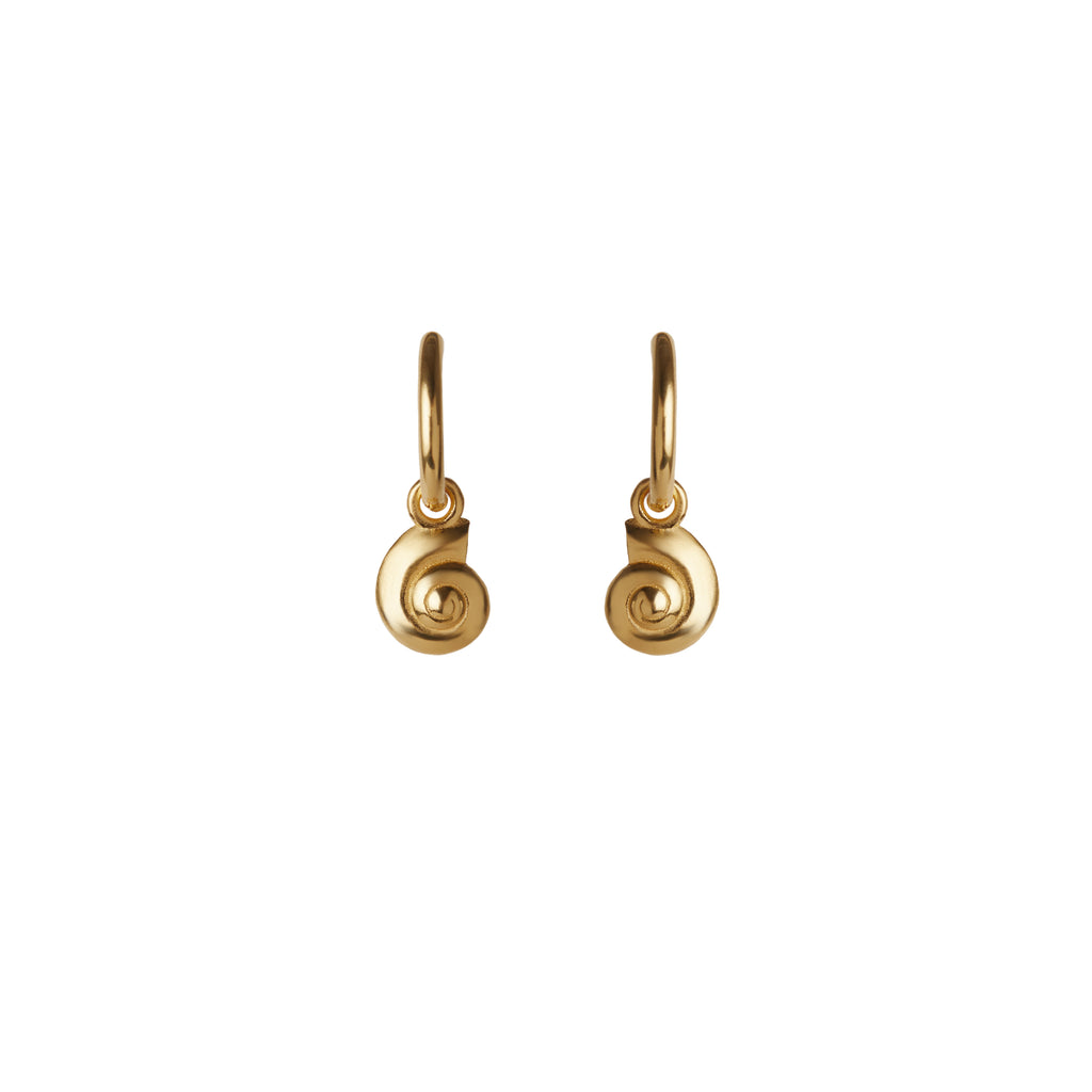 Inanna Spiral Mini Hoop Earrings Gold