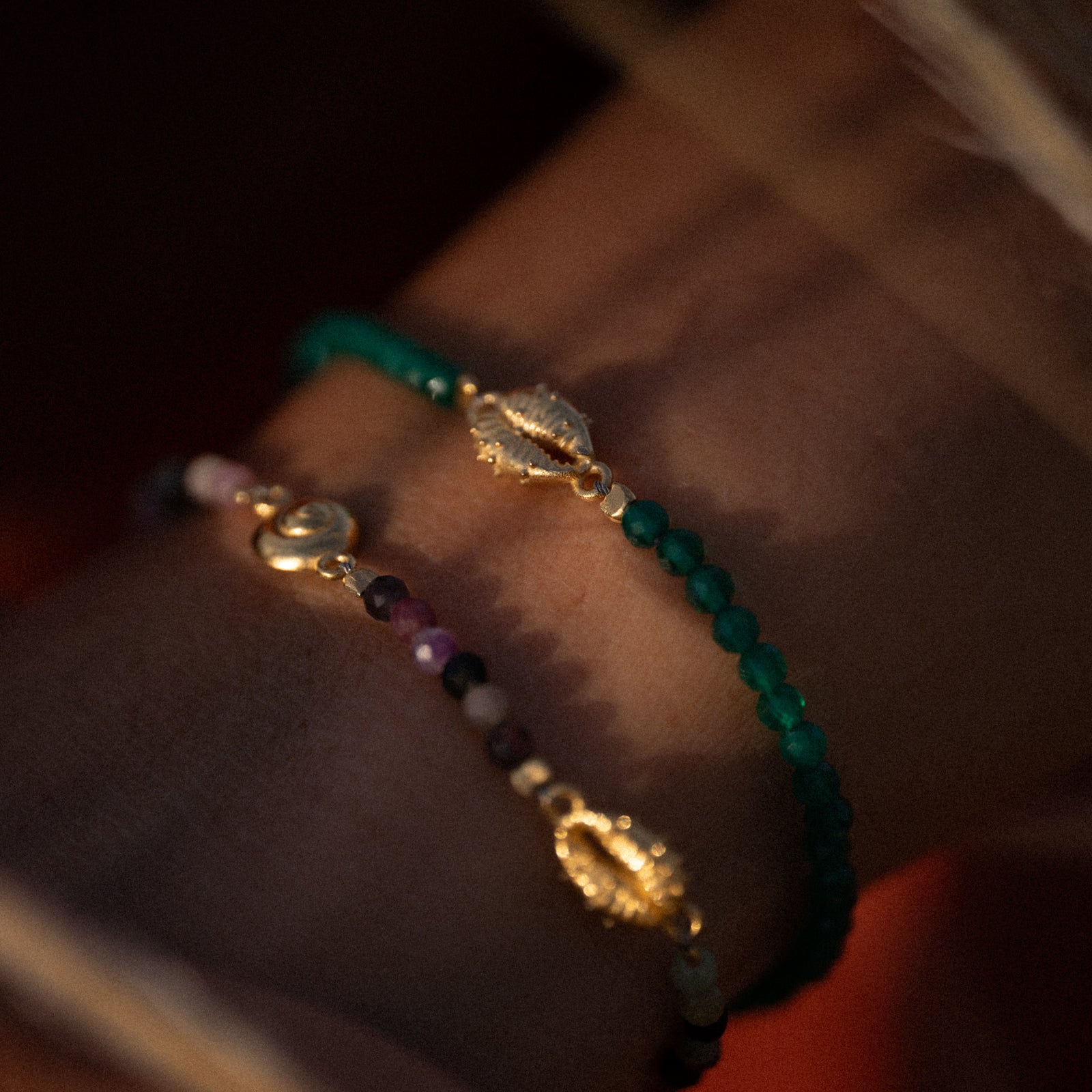 Inanna Spiral Tourmaline Bracelet Gold