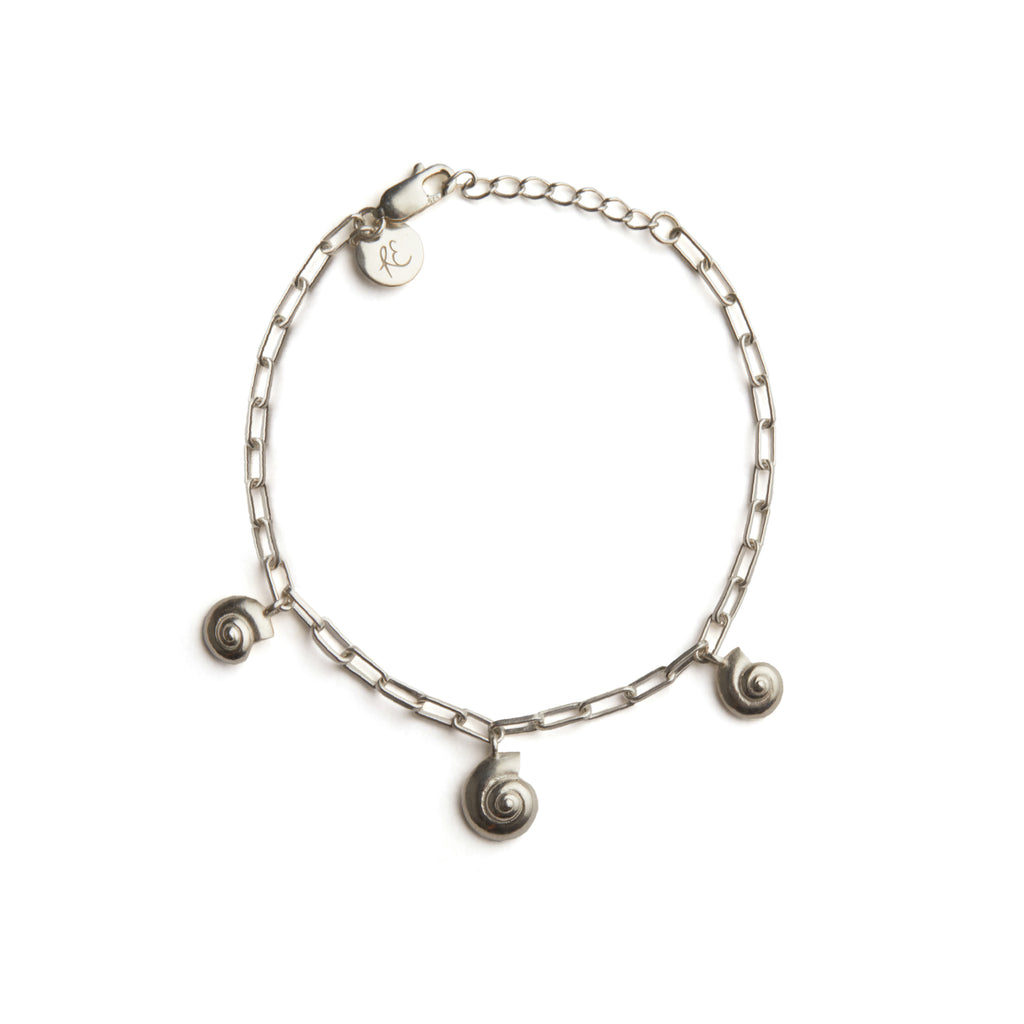 Inanna Spiral Charm Bracelet Silver