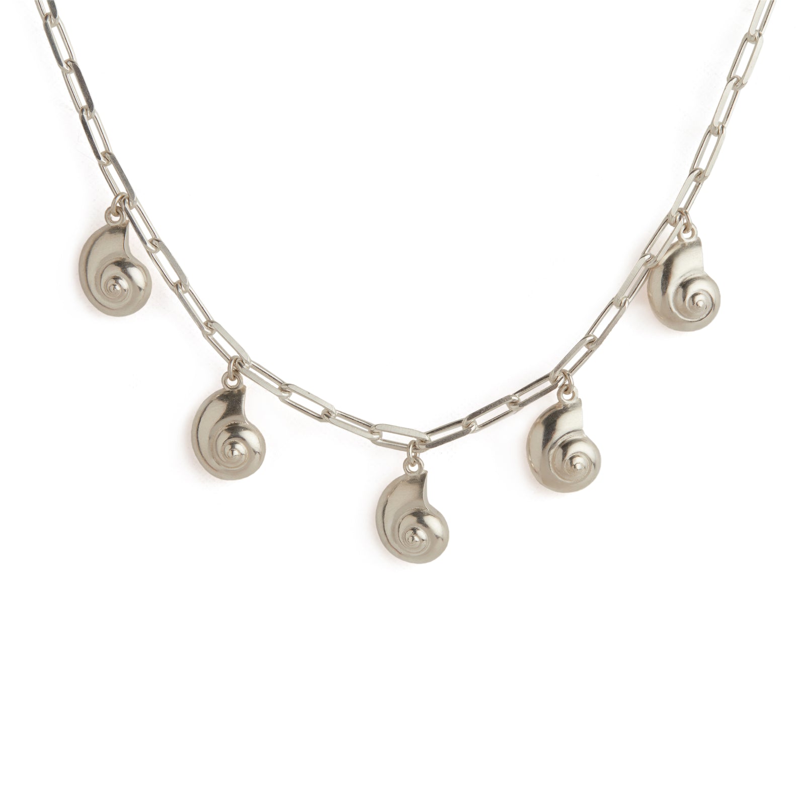 Inanna Spiral Charm Necklace Silver