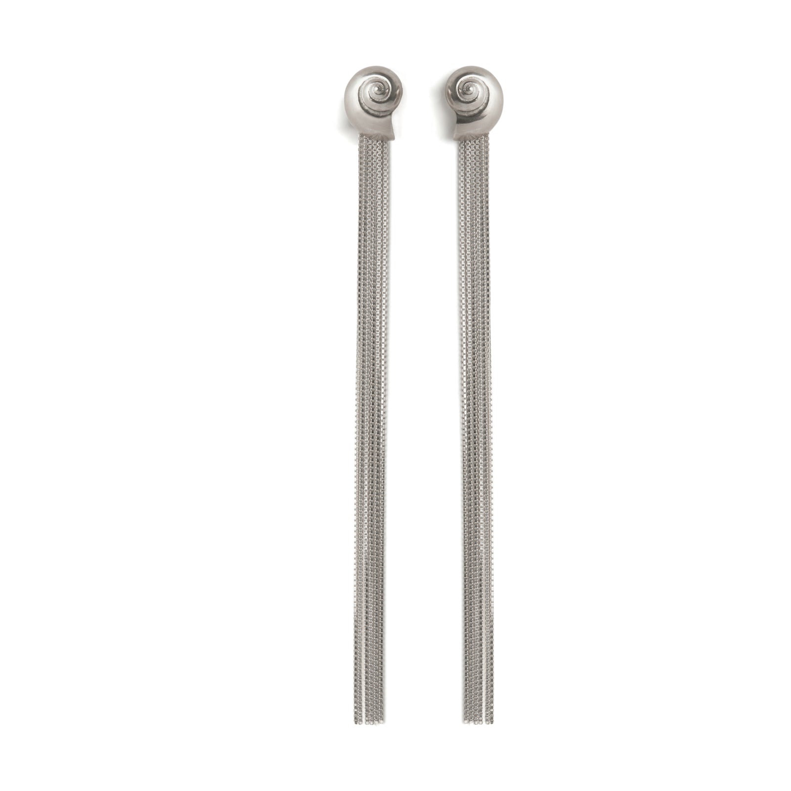Inanna Spiral Drape Earrings Silver