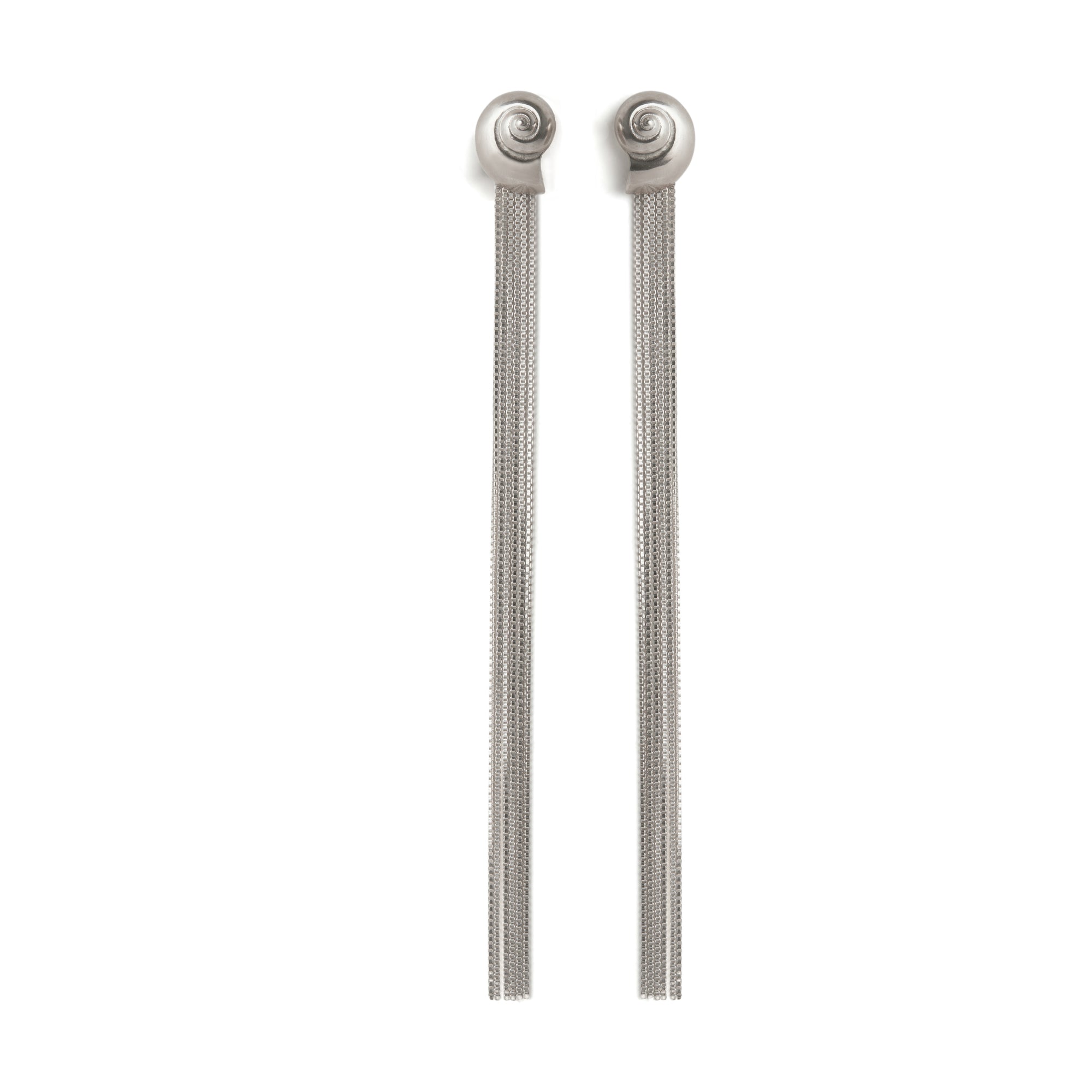 Inanna Spiral Drape Earrings Silver