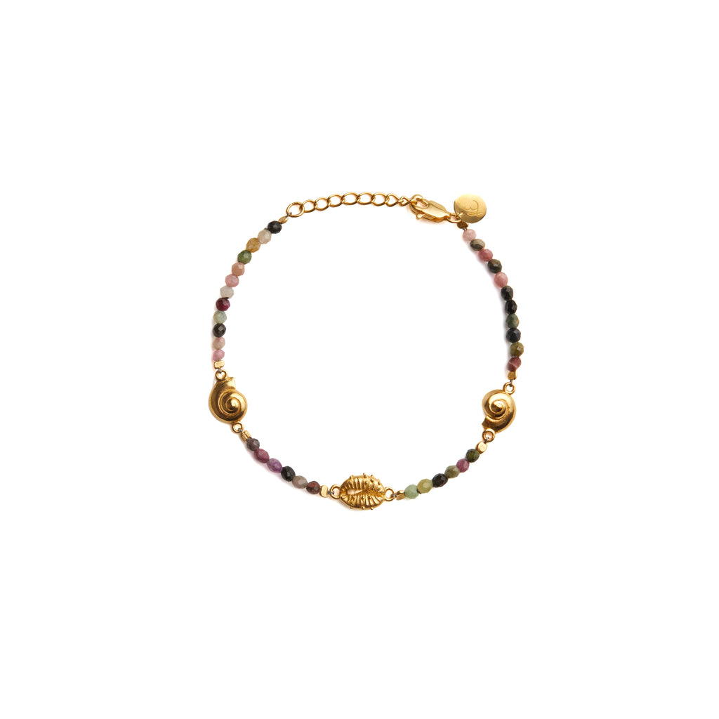 Inanna Spiral Tourmaline Bracelet Gold