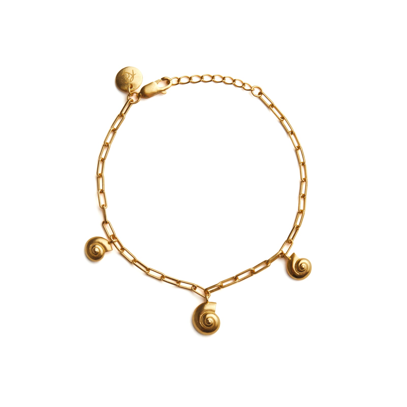 Inanna Spiral Charm Bracelet Gold
