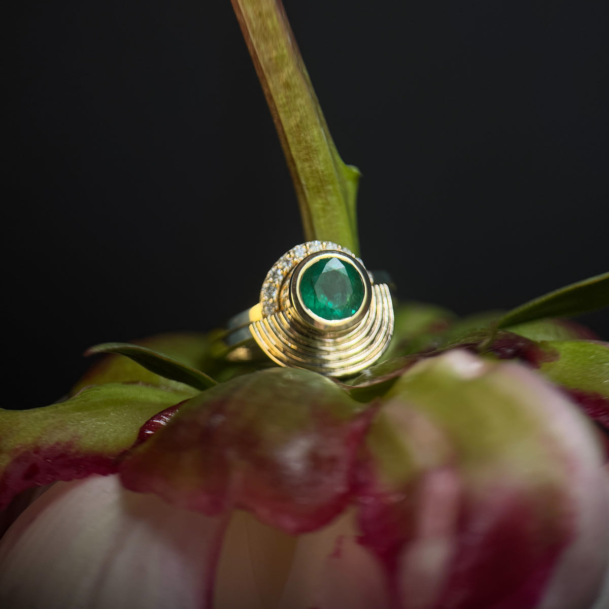Interstellar Fine Stack Emerald Solid Gold