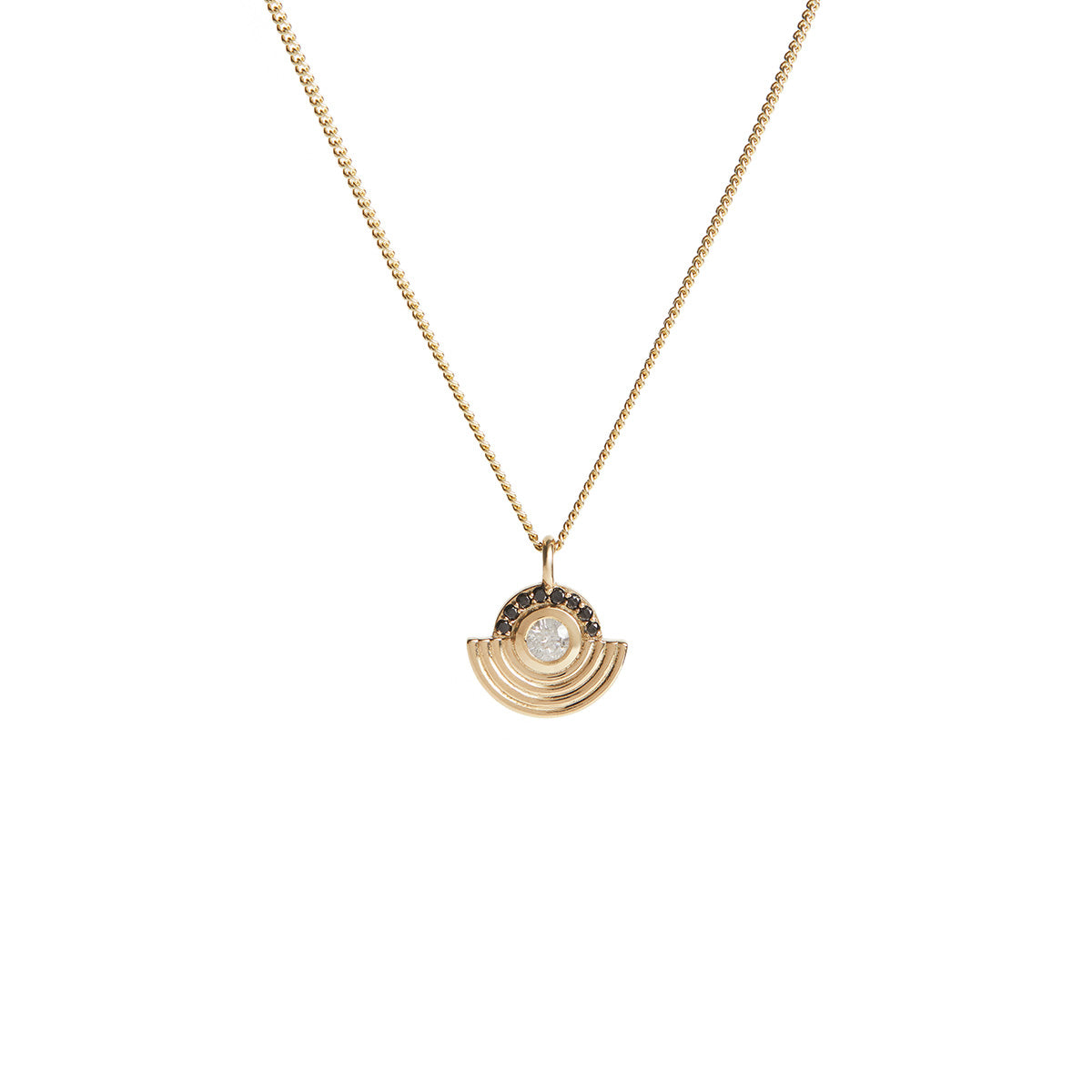 Interstellar Necklace White and Black Diamond Solid Gold
