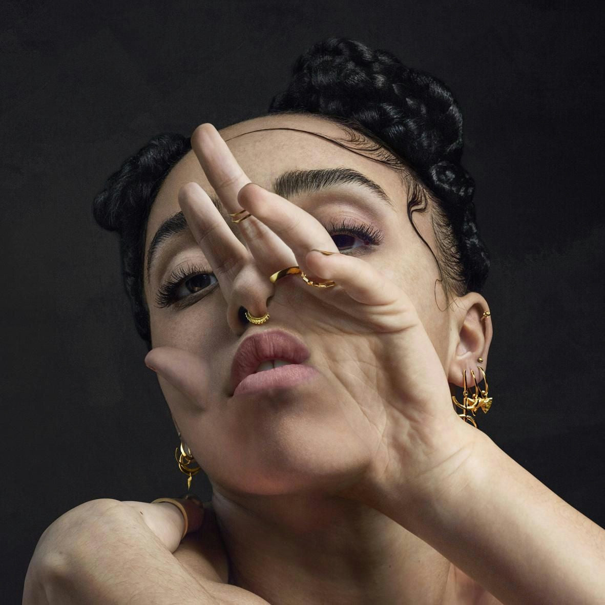 Modern Primitive Mini Hoop Earrings Solid Gold