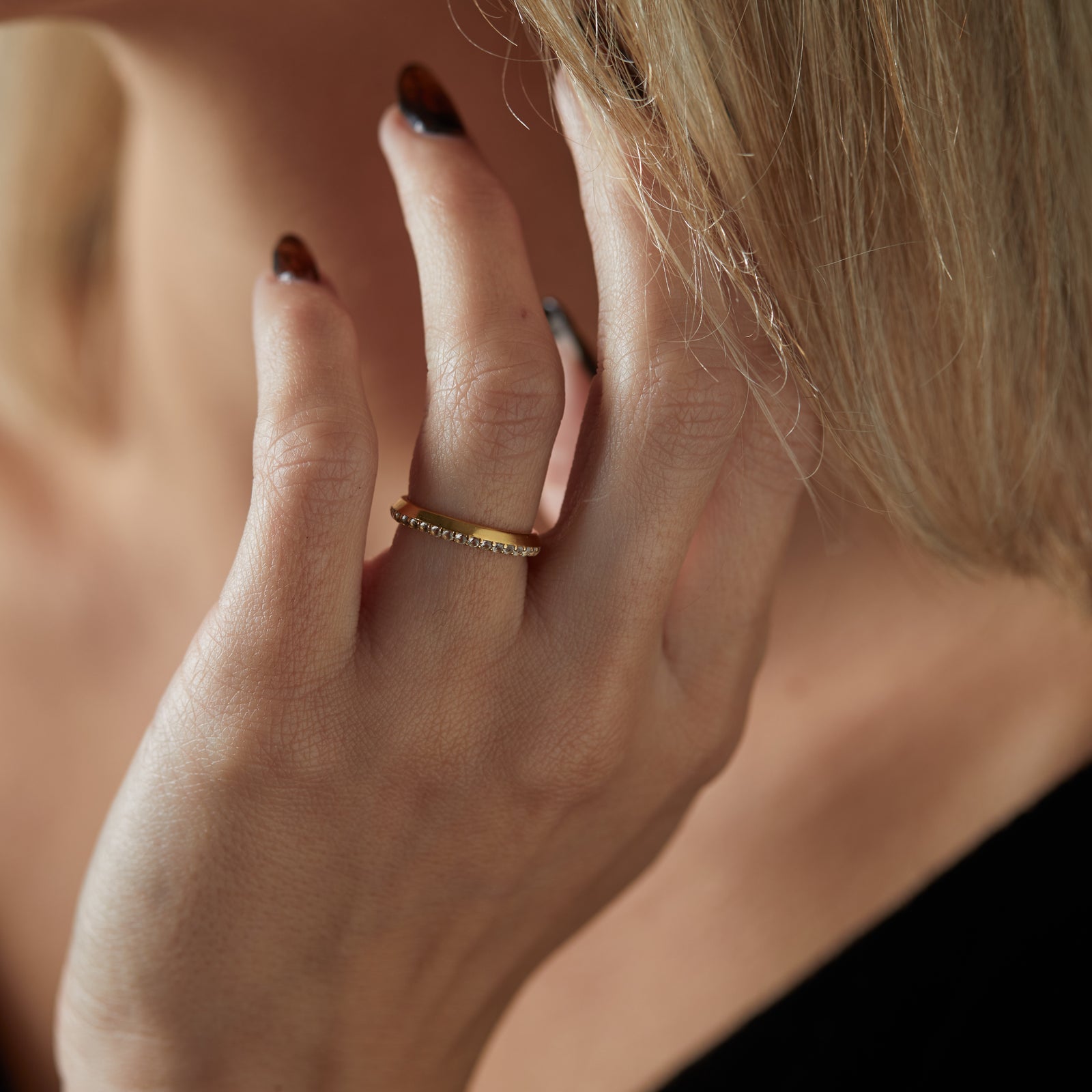 Knife Edge Diamond Eternity Ring Solid Gold