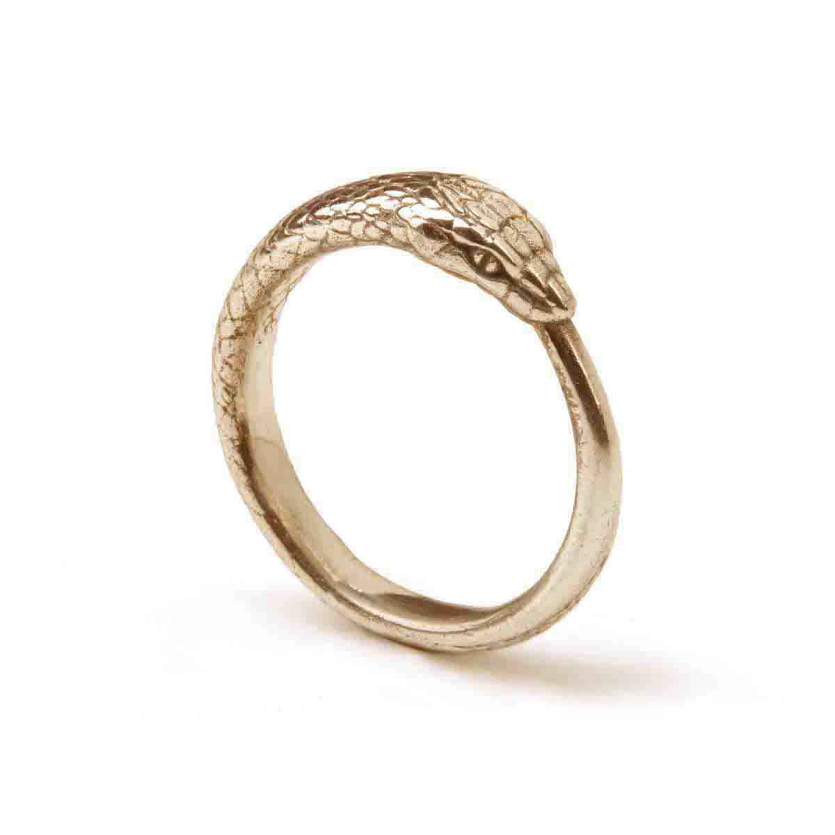 Ouroboros Snake Ring Large Solid Gold