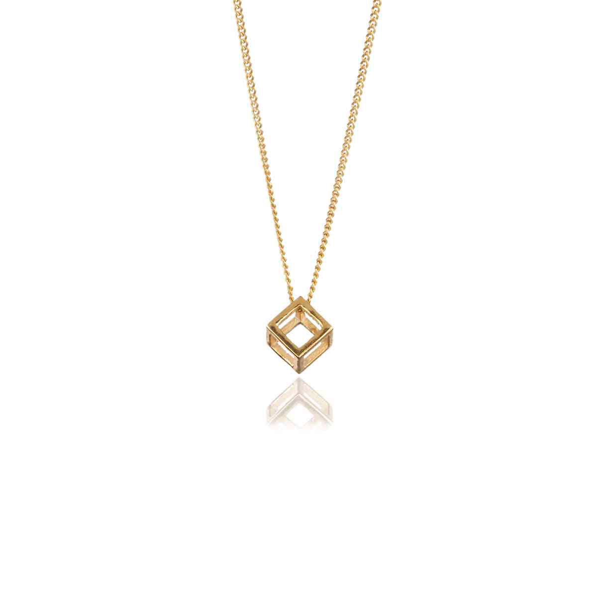 Cube Mini Pendant Solid Gold