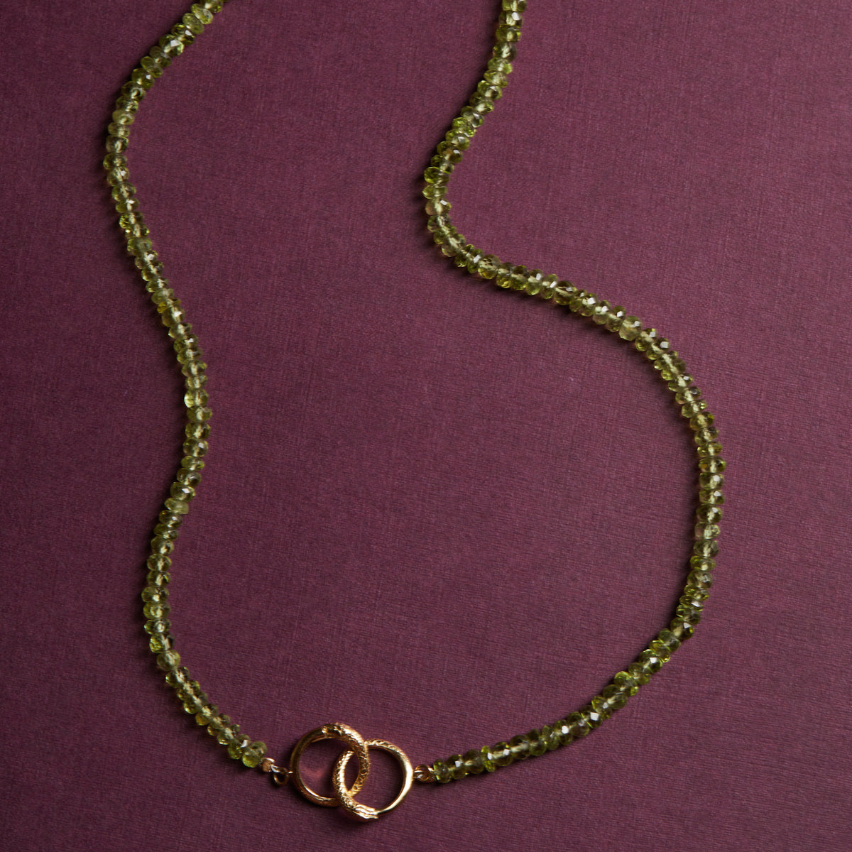 Ouroboros Peridot Necklace Gold