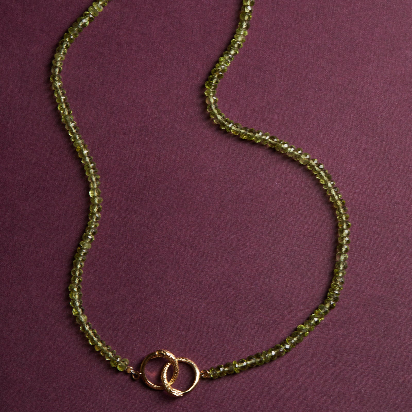 Ouroboros Peridot Necklace Gold