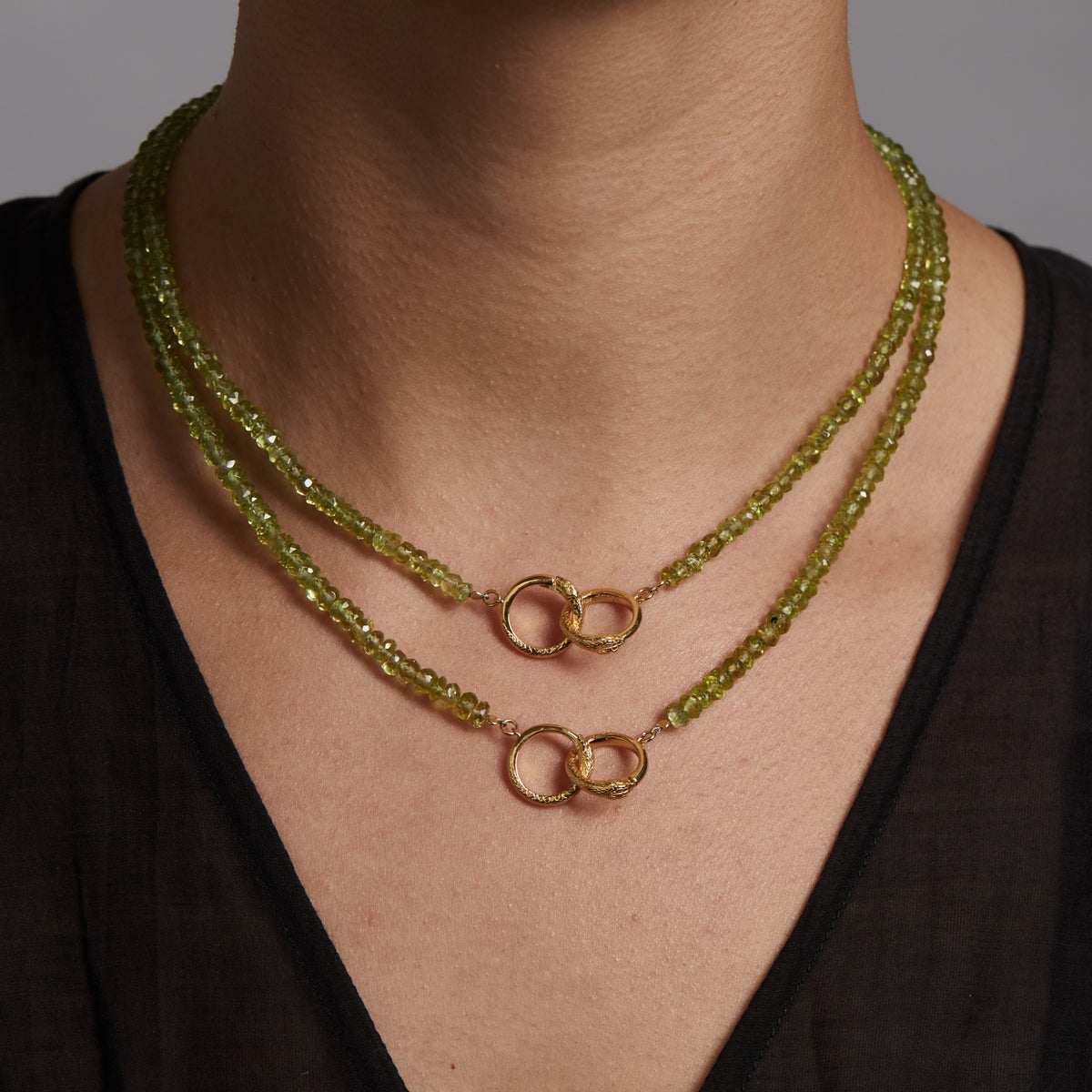 Ouroboros Peridot Necklace Gold