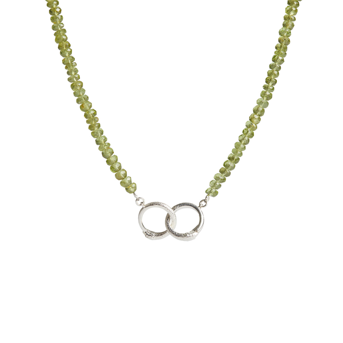 Ouroboros Peridot Necklace Silver
