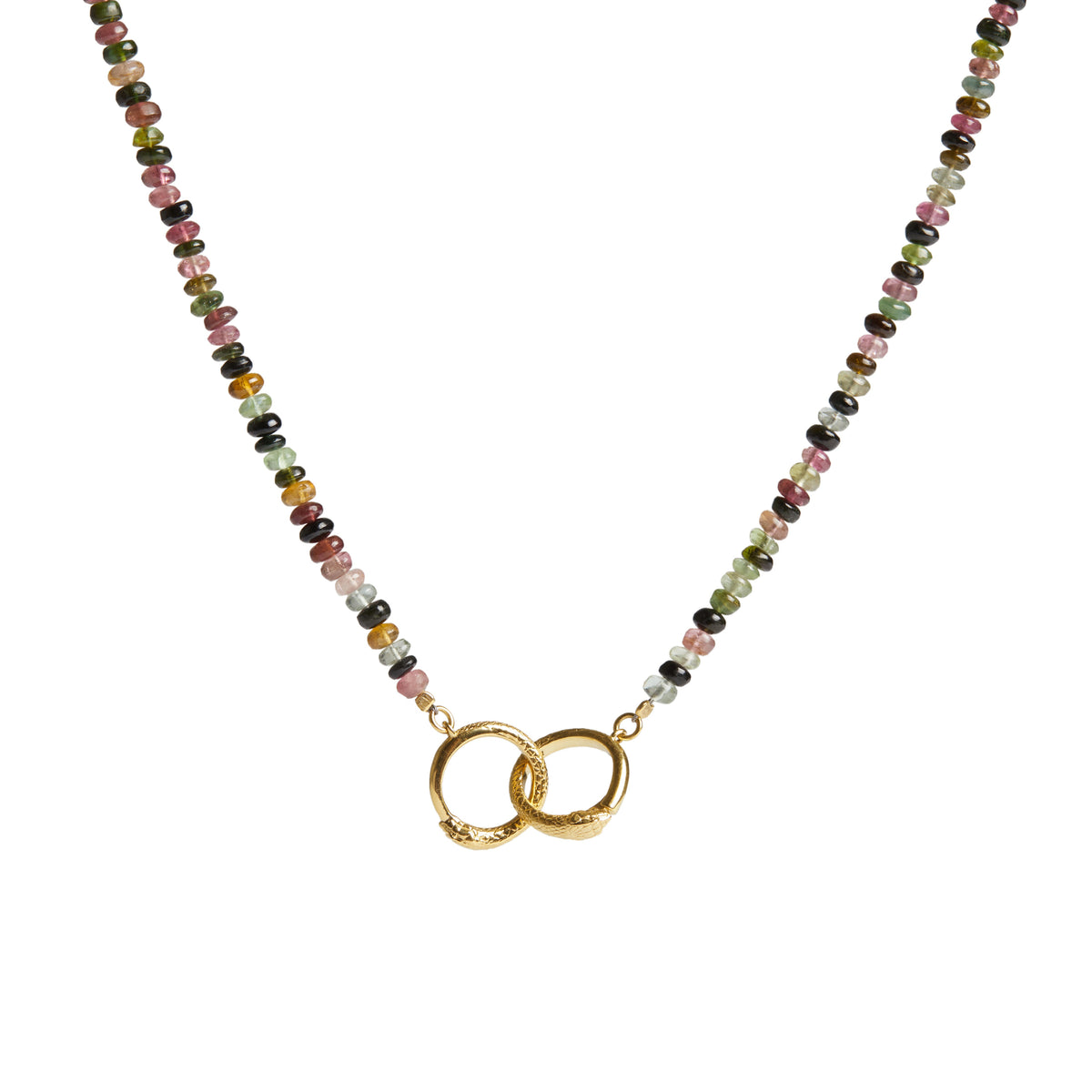 Ouroboros Tourmaline Necklace Gold