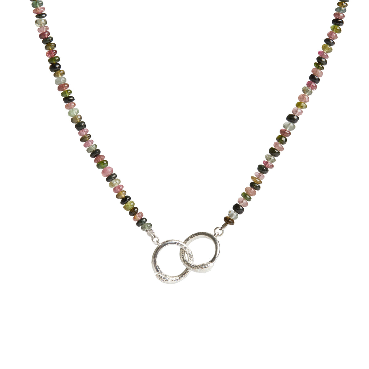 Ouroboros Tourmaline Necklace Silver