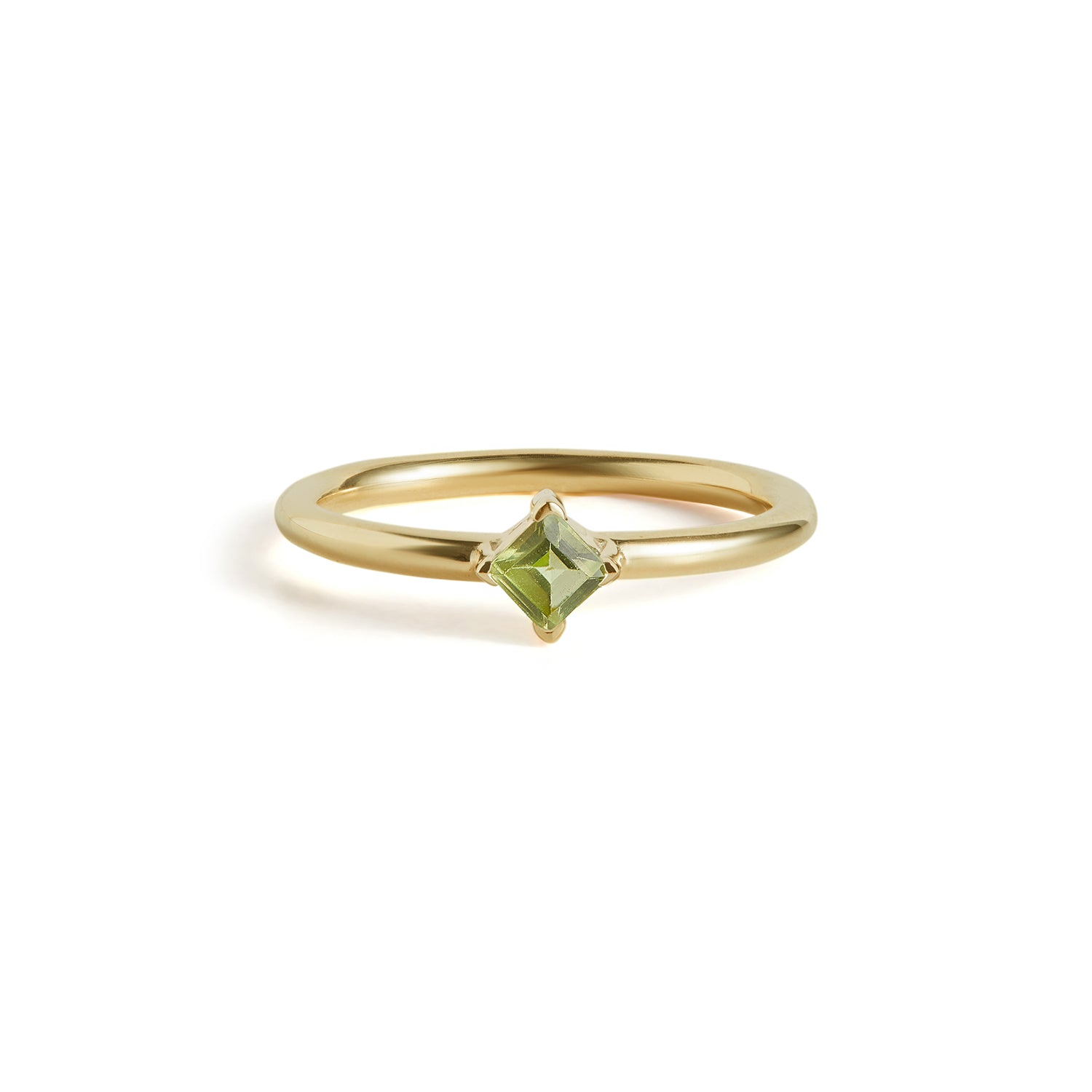 Birthstone Square Ring Solid Gold