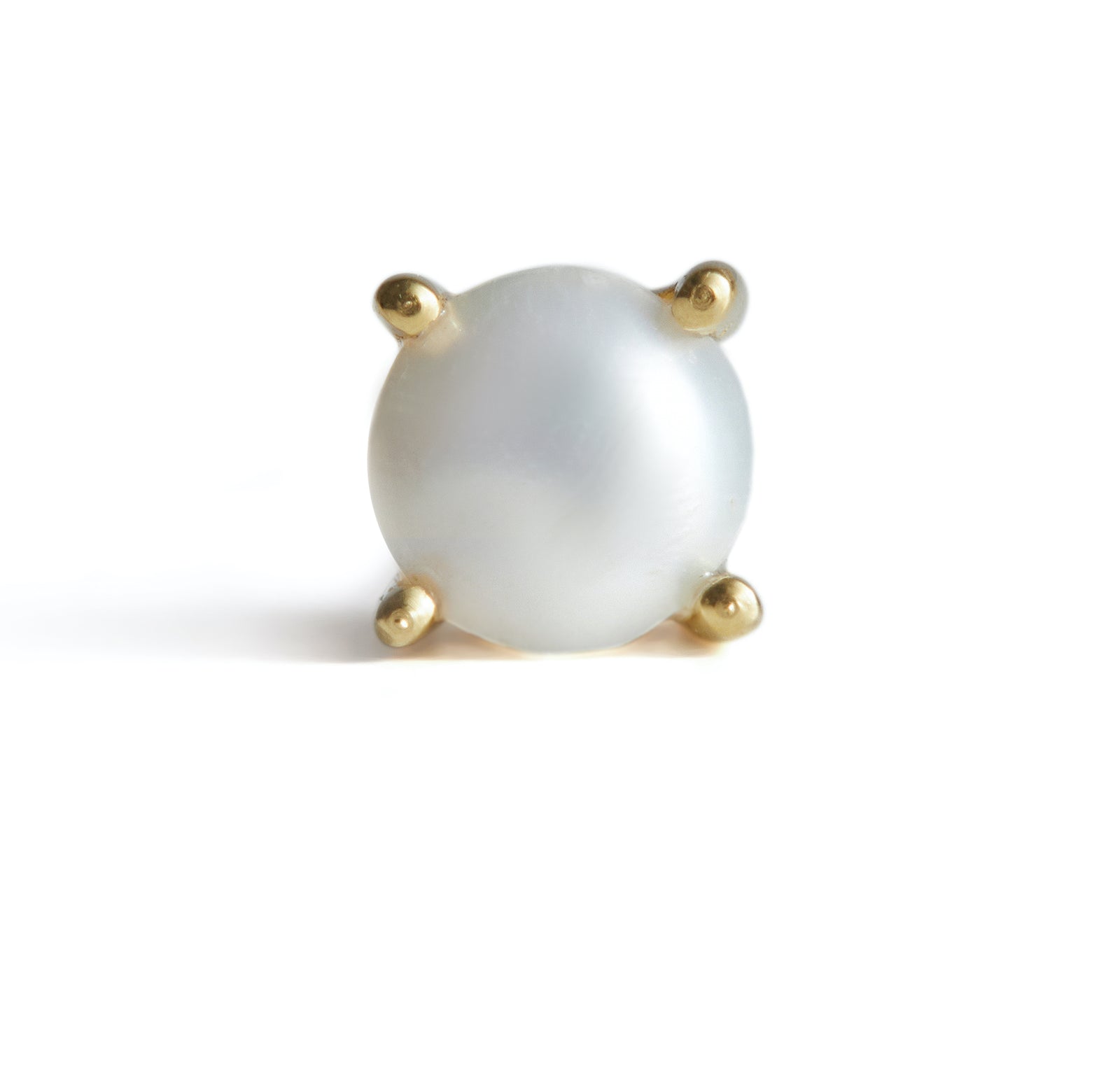 Birthstone Round Stud Solid Gold