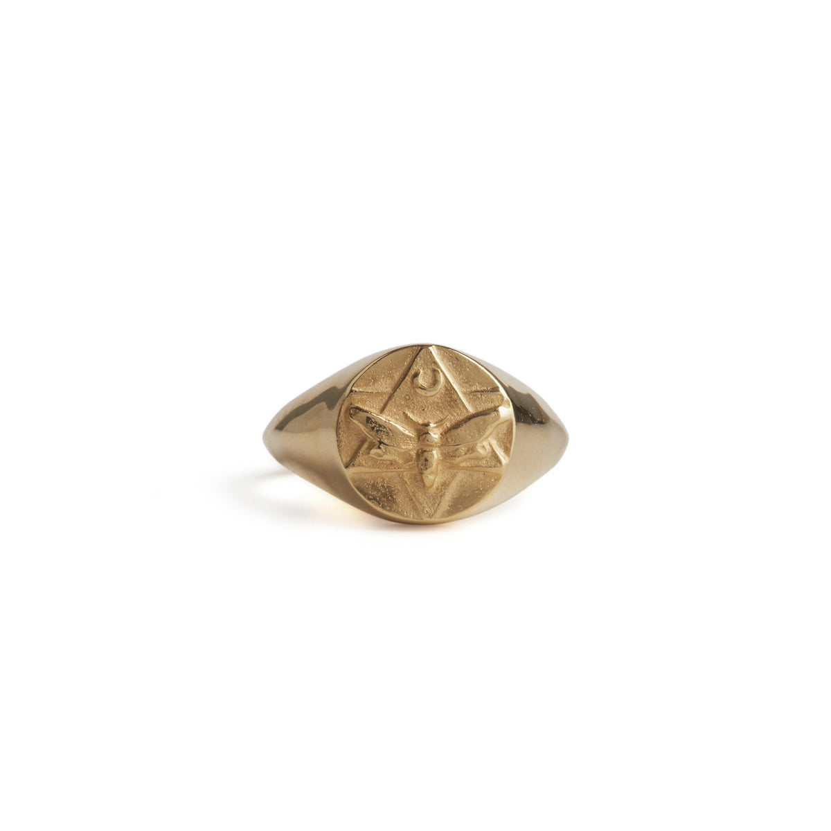 Lunar Pinky Signet Ring Solid Gold