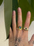 Rays of Light Fine Ring Black Sapphire Solid Gold