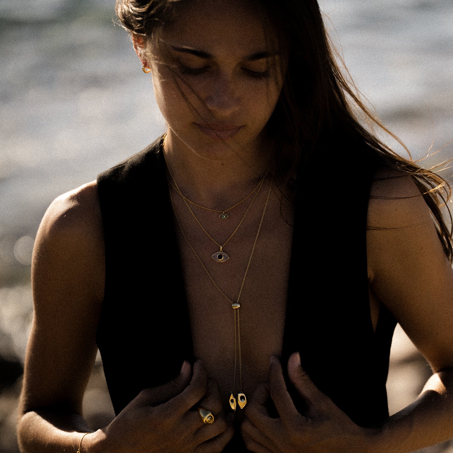 Rays of Light Mini Fine Necklace Solid Gold