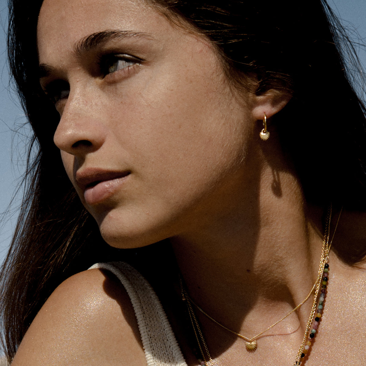 Ishtar Mini Hoop Earrings Gold