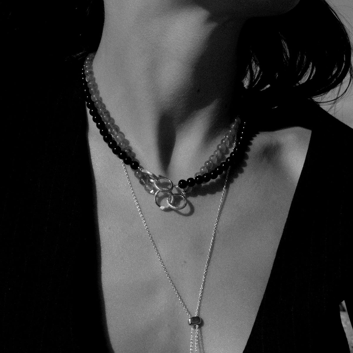 Ouroboros Labradorite Necklace Silver